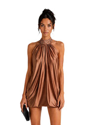 Çagatay Halter Neck Backless Mini Dress