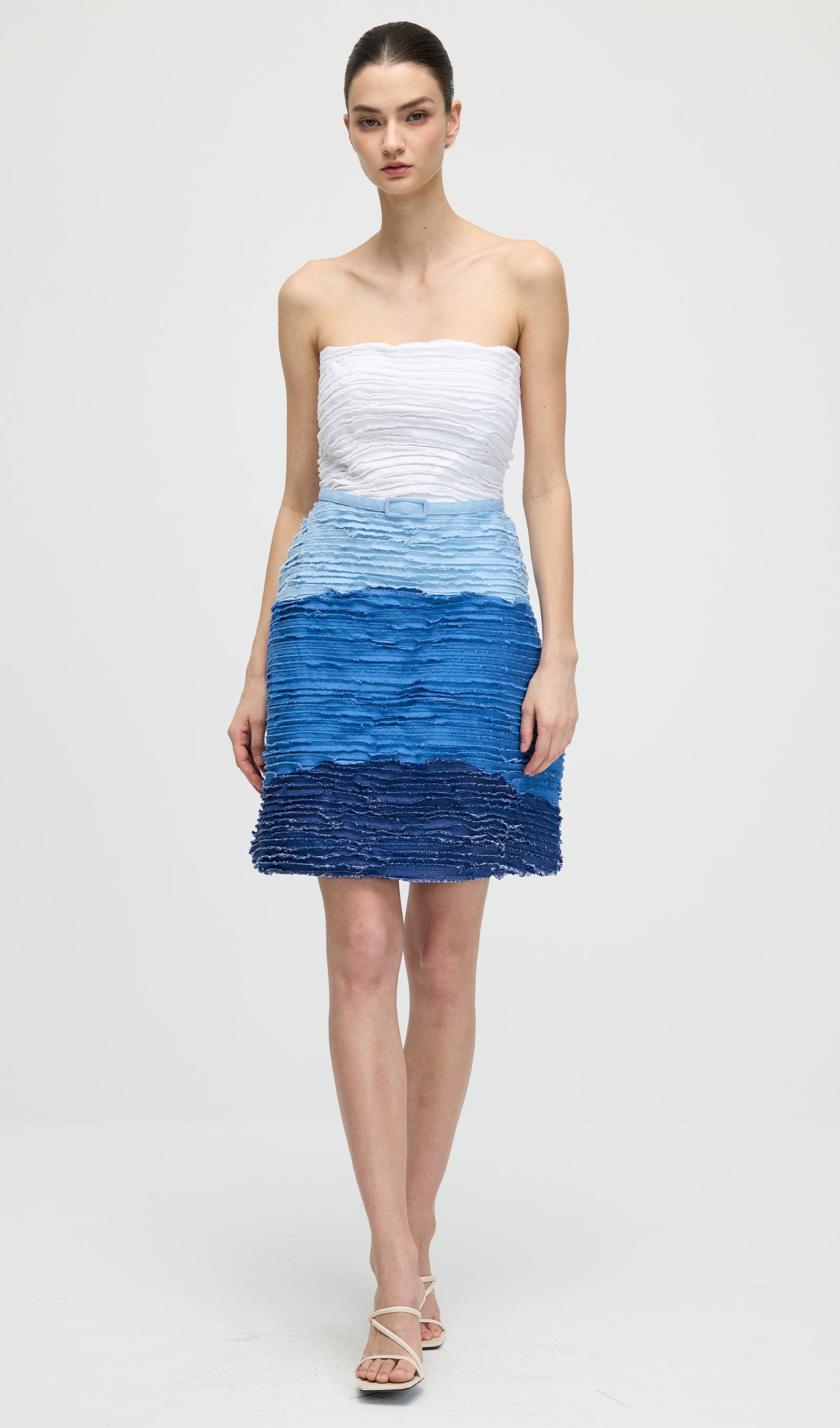 Midikleid in A-Linie mit Blumenmuster und Laternenärmeln