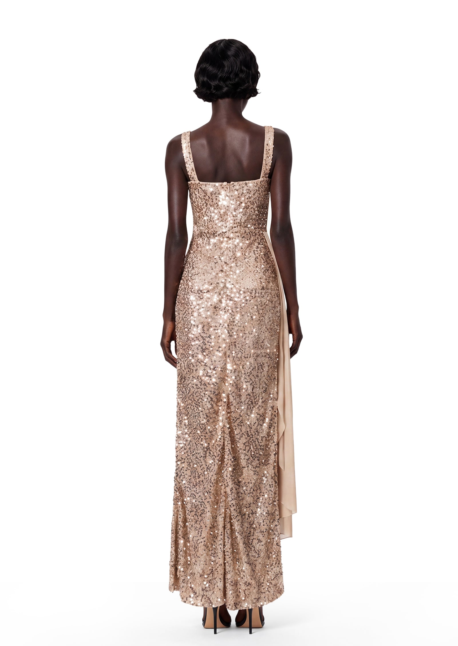 Beau Sequined Slit Maxi Dress