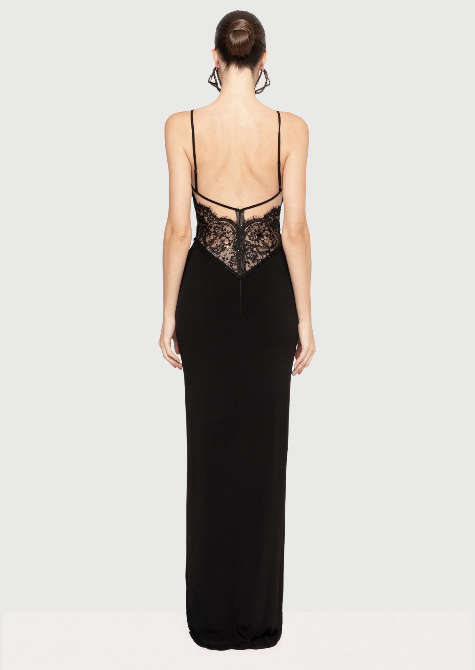 Lace-Panel Maxi Dress