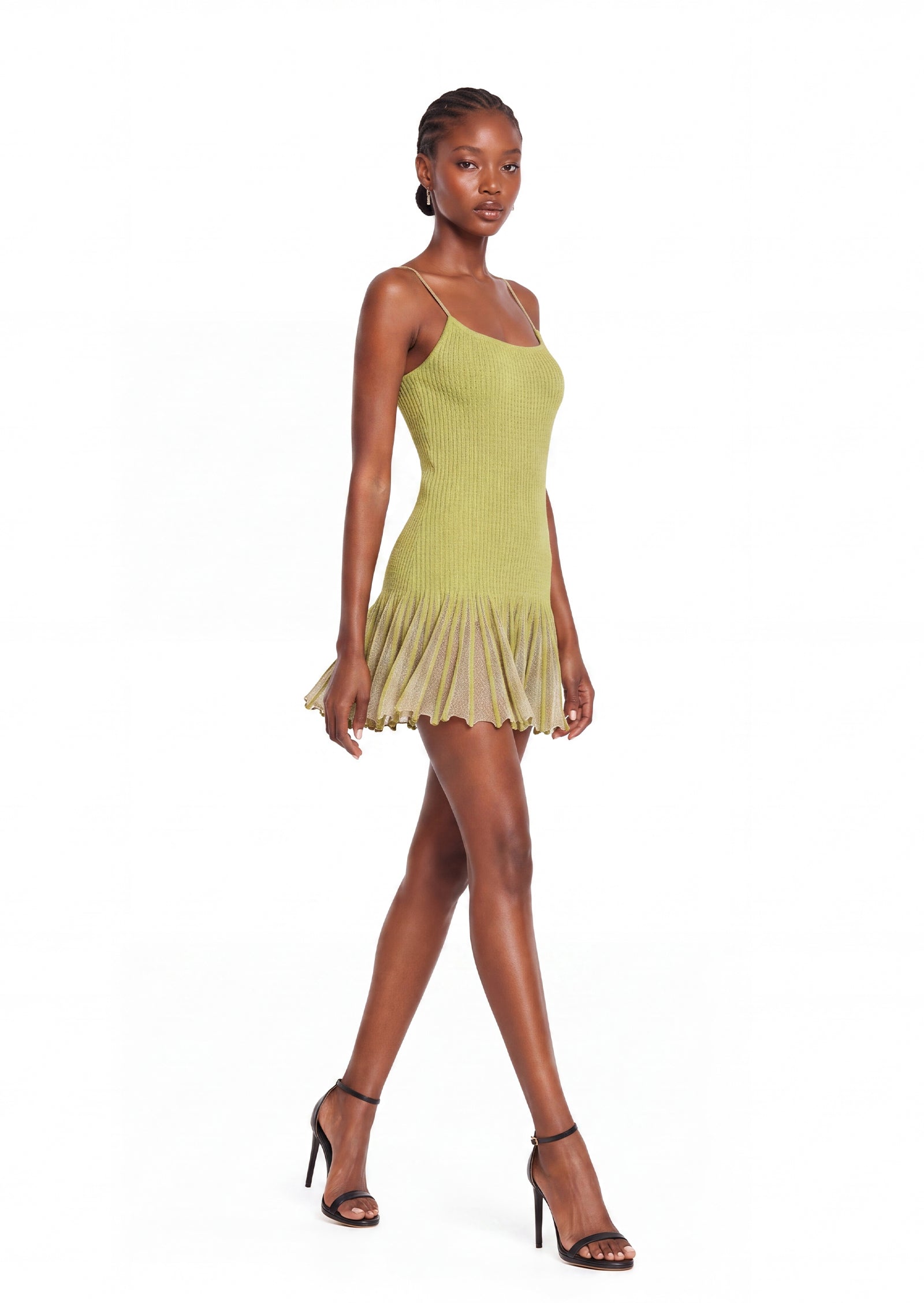 Midikleid in A-Linie mit Blumenmuster und Laternenärmeln