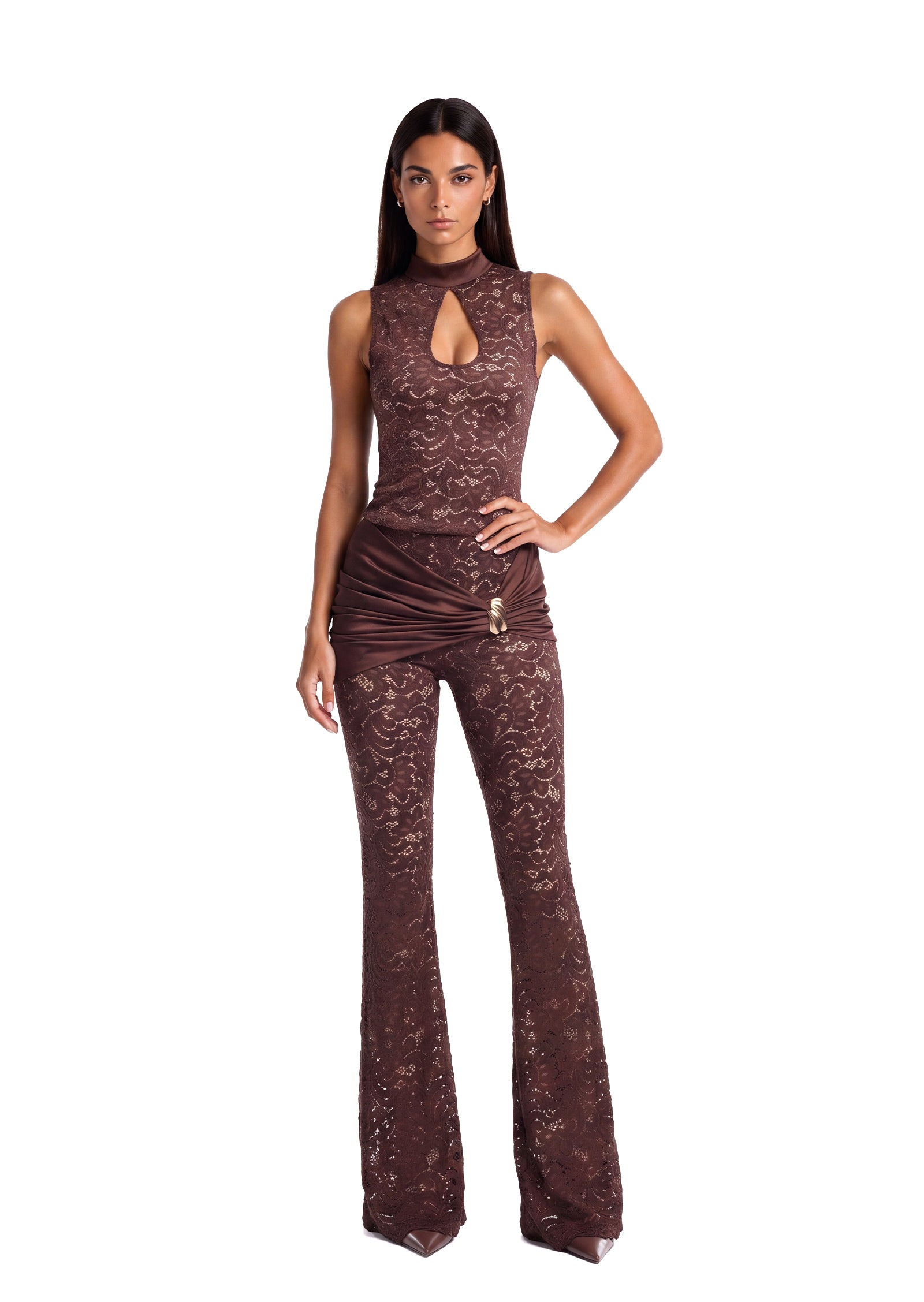 Lolly Sleeveless Top & Flared Pants Set