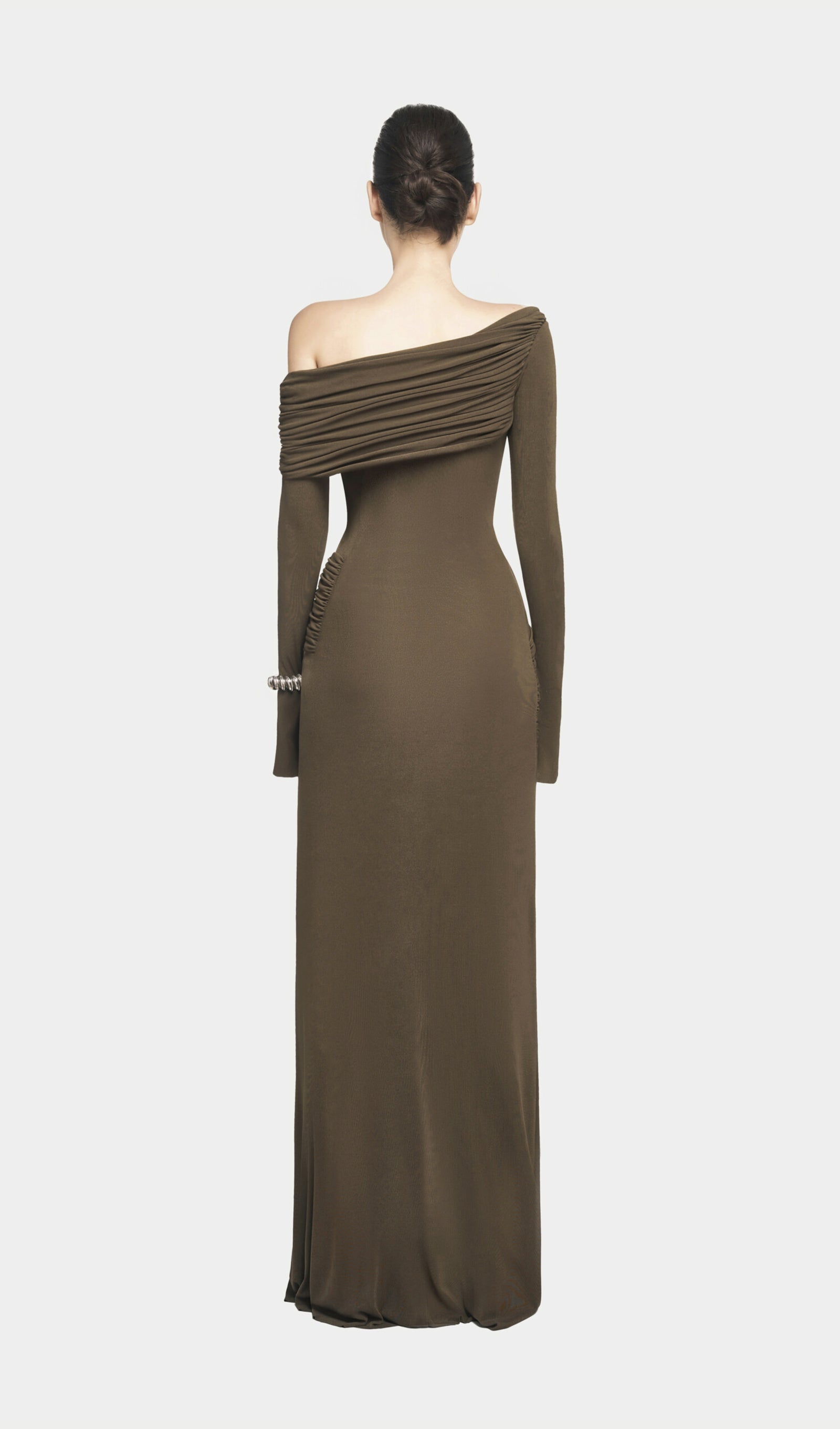 Midikleid in A-Linie mit Blumenmuster und Laternenärmeln