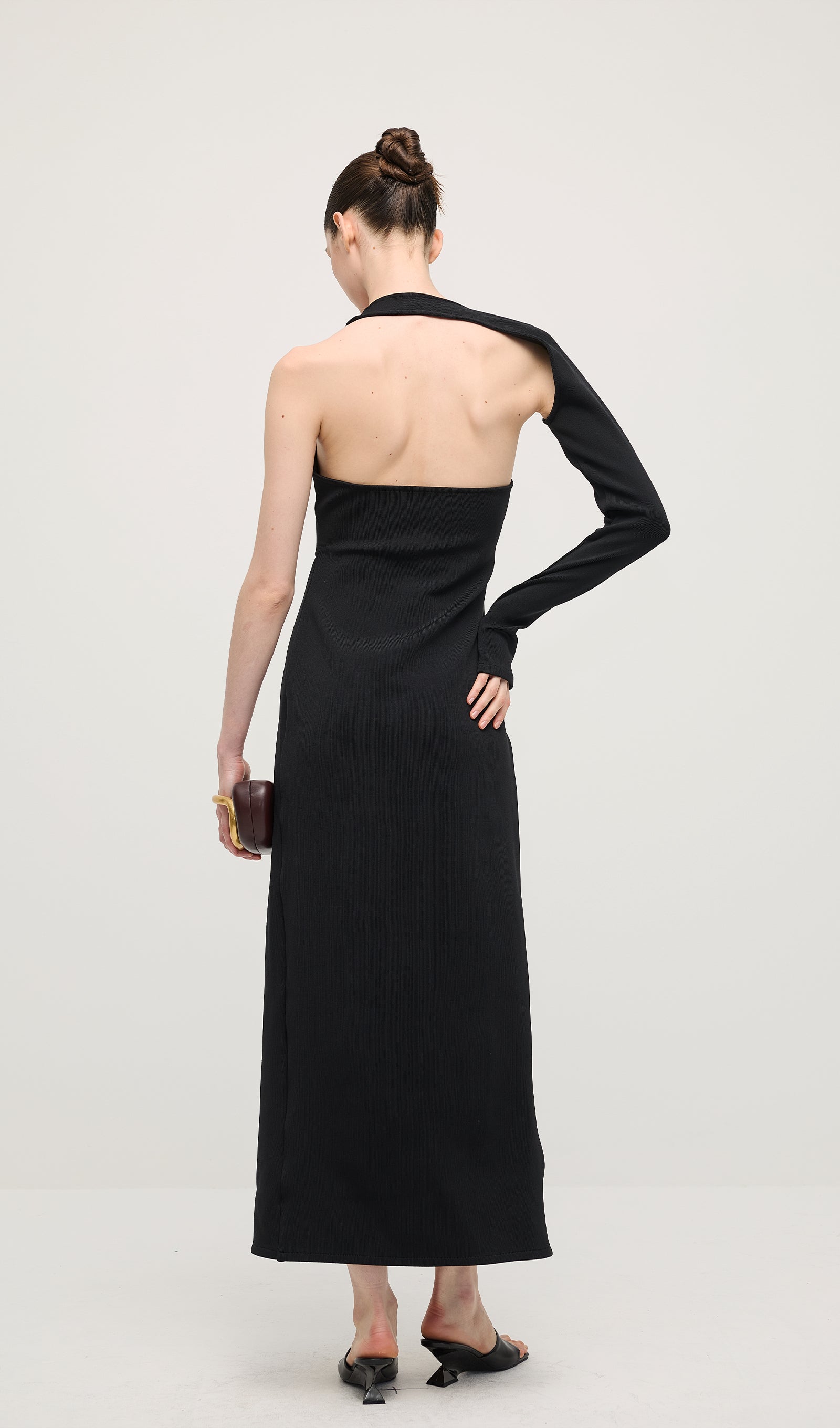 Midikleid in A-Linie mit Blumenmuster und Laternenärmeln