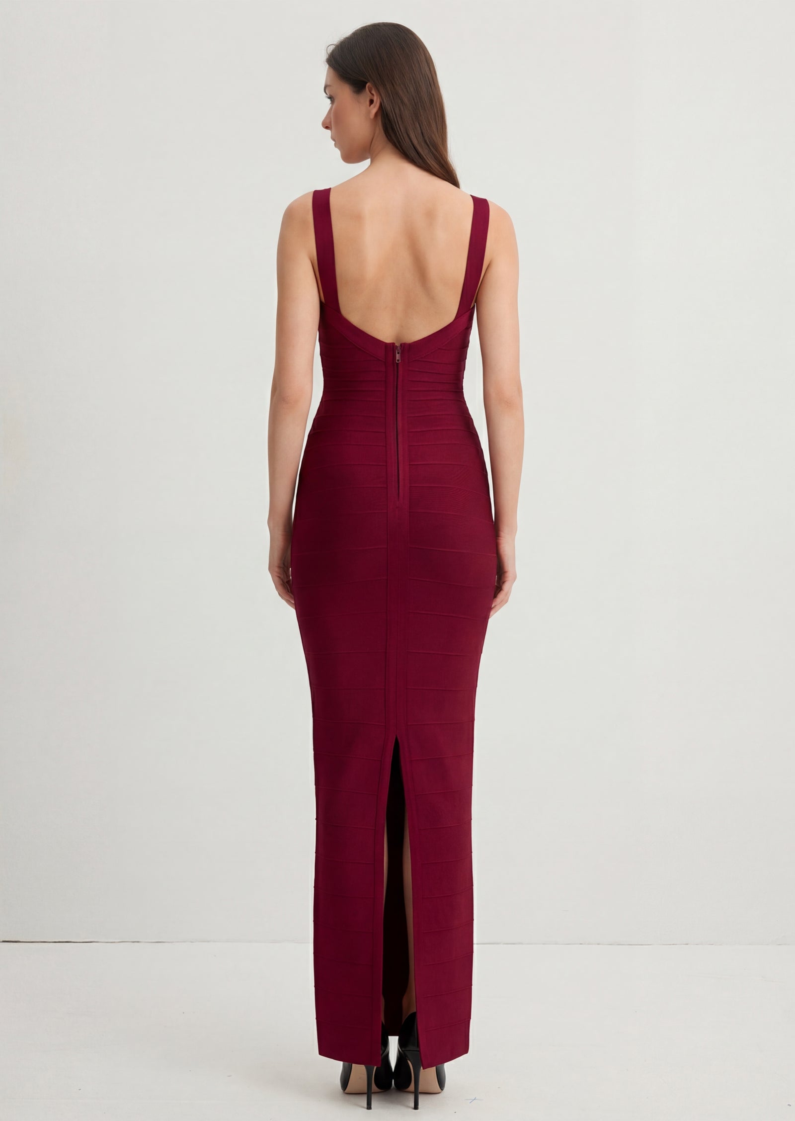 U Neck Sleeveless Bandege Maxi Dress
