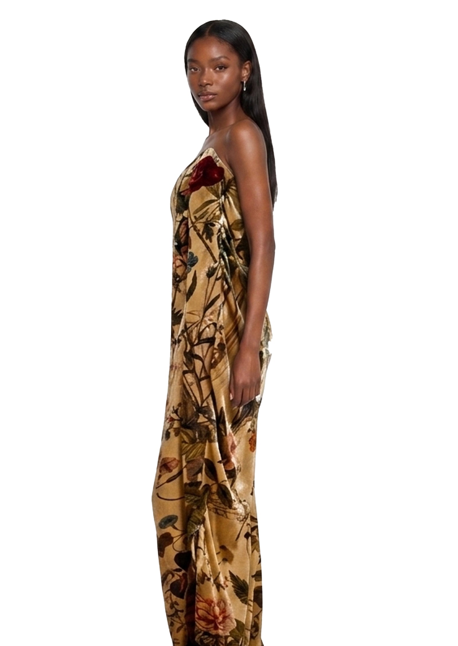 Mabili Strapless Open Back Maxi Dress