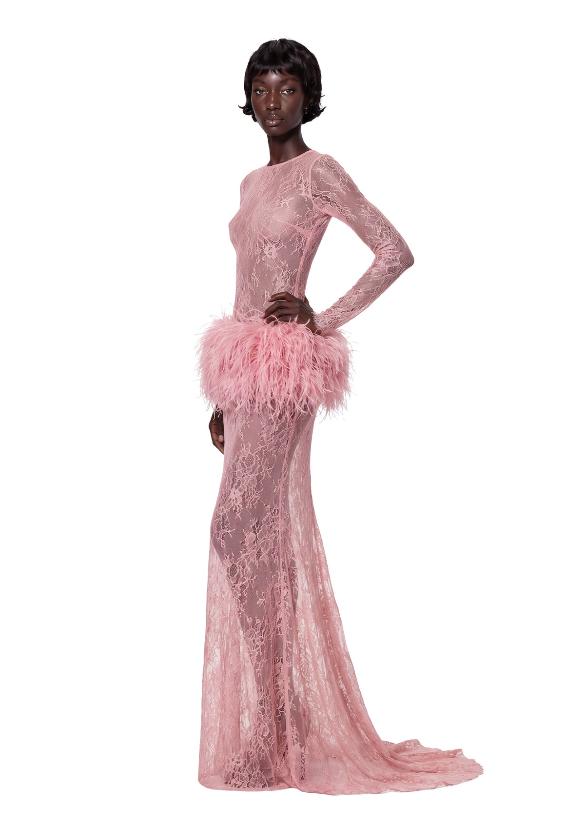 Dabney  Lace Maxi Dress In Pink