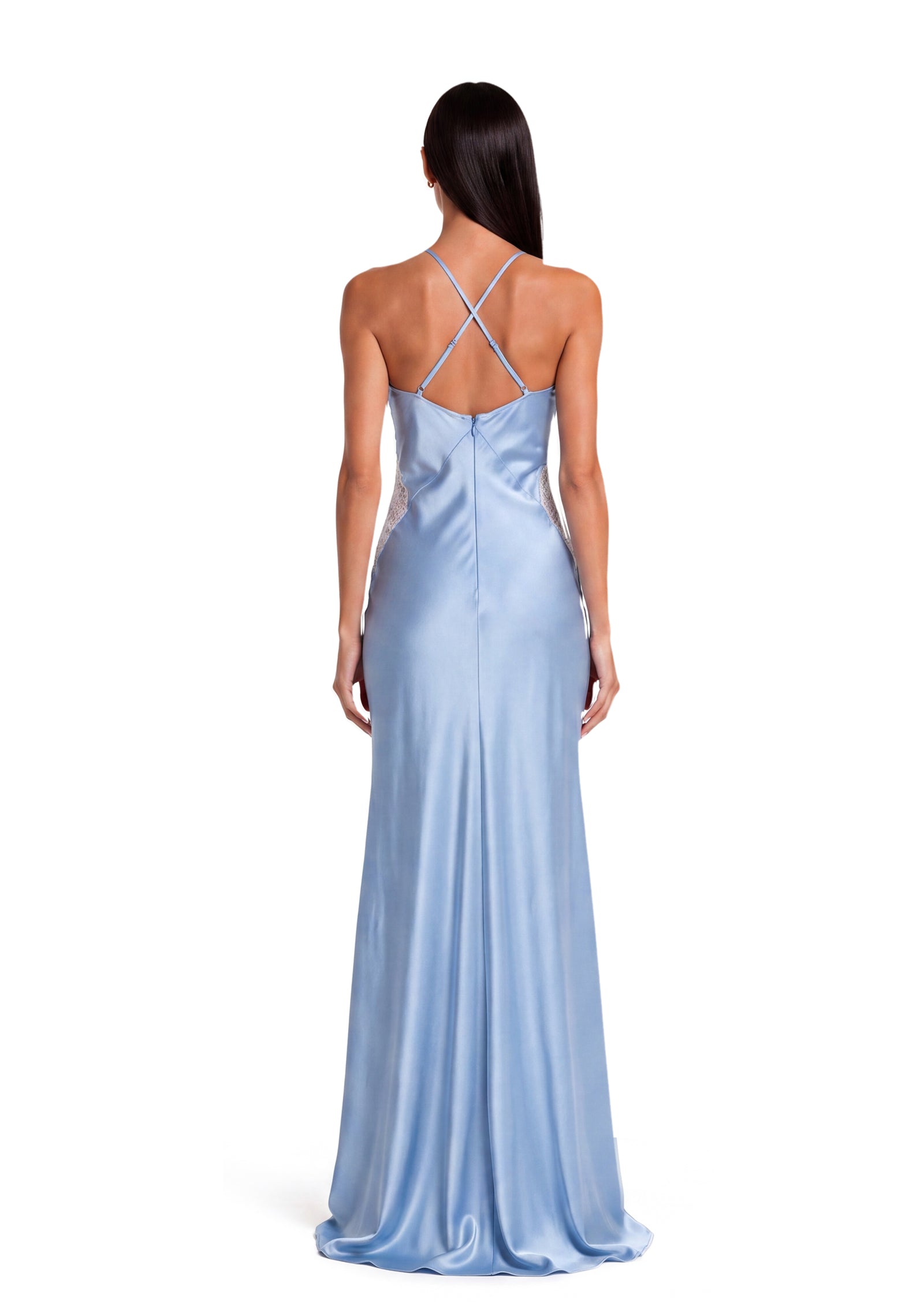 Midikleid in A-Linie mit Blumenmuster und Laternenärmeln