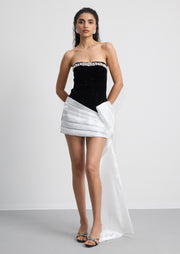 Midikleid in A-Linie mit Blumenmuster und Laternenärmeln