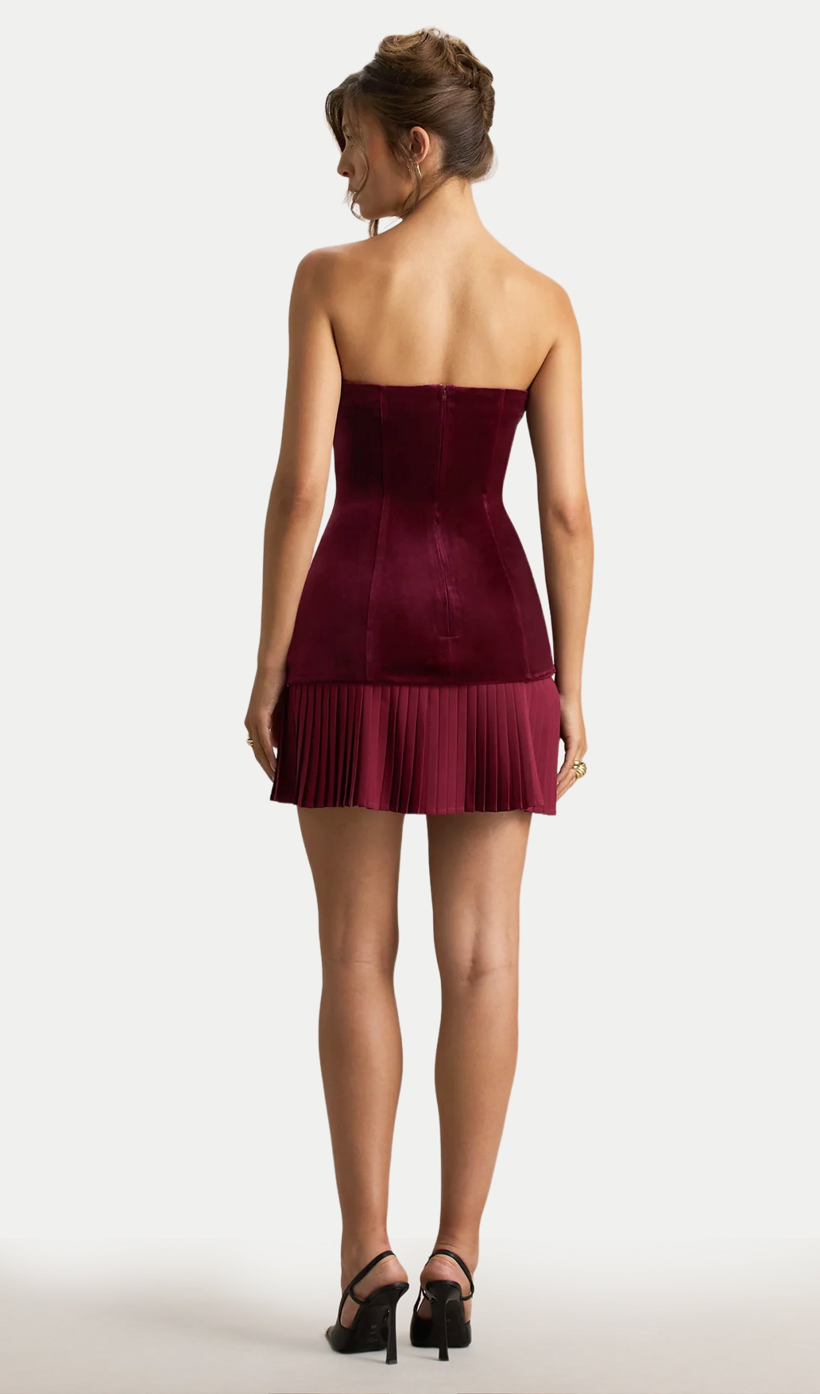Midikleid in A-Linie mit Blumenmuster und Laternenärmeln
