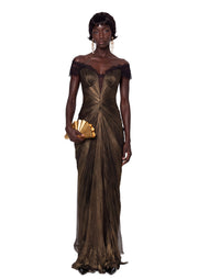 Yaqub Sleeveless Lace Maxi Dress