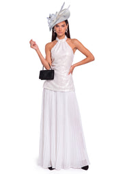 Midikleid in A-Linie mit Blumenmuster und Laternenärmeln