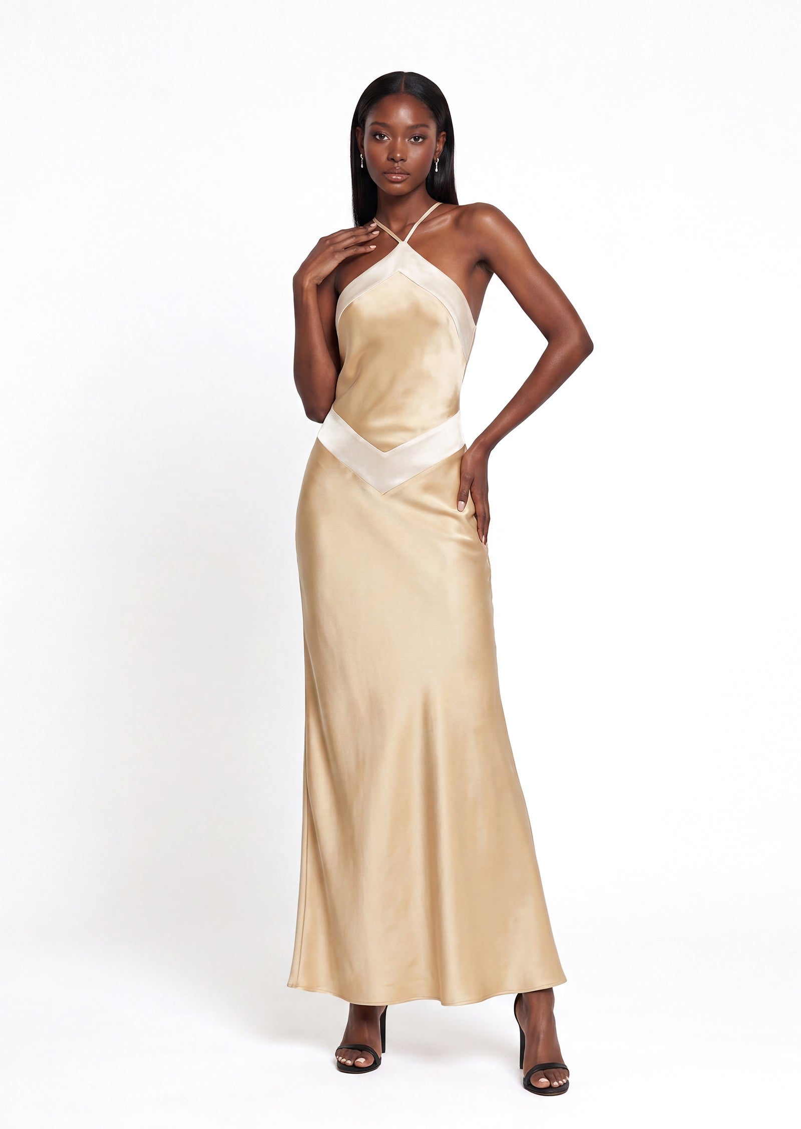 Midikleid in A-Linie mit Blumenmuster und Laternenärmeln