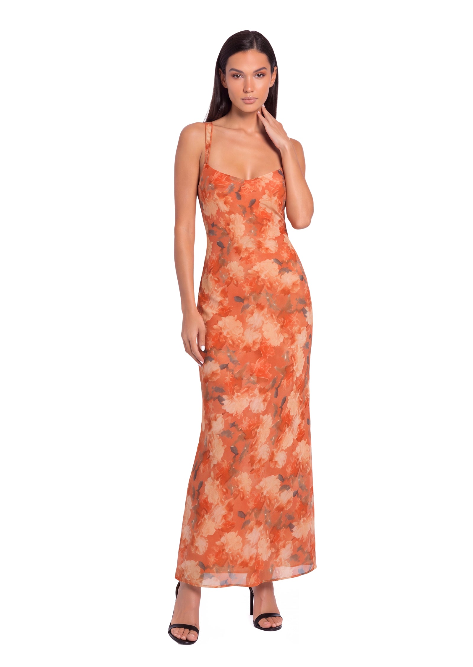 Yagil Open Back Printed Maxi Dress In Red