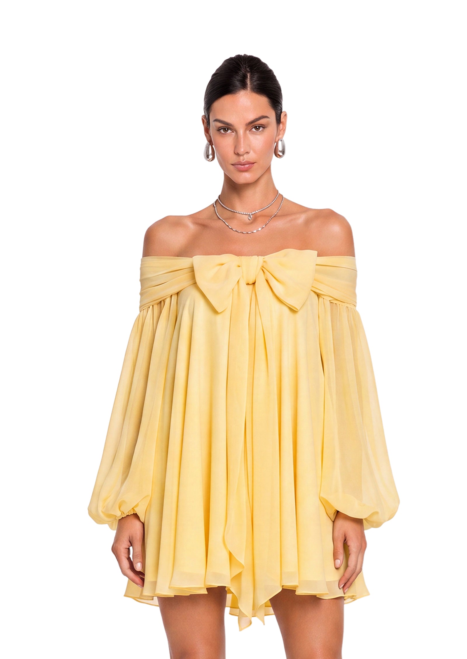 Jabulani Off Shoulder Mini Dress In Yellow