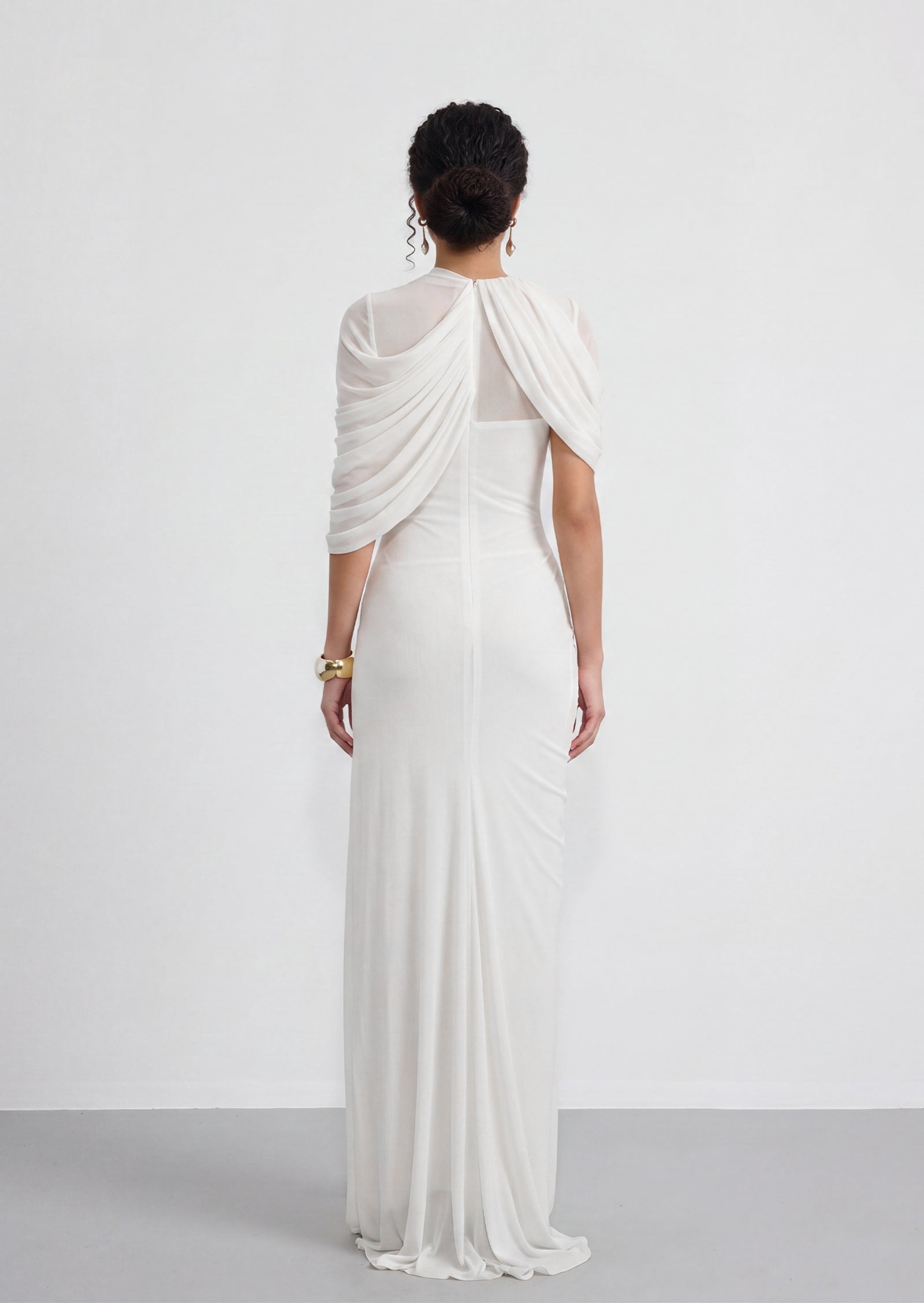 Midikleid in A-Linie mit Blumenmuster und Laternenärmeln
