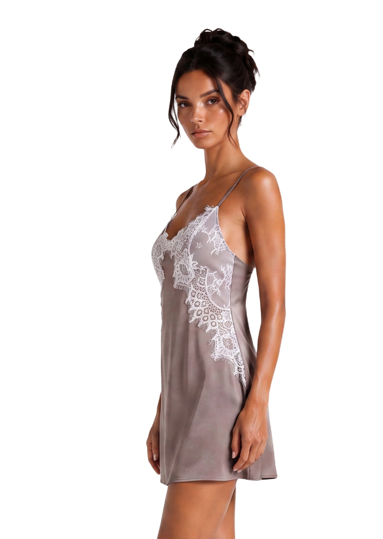 Midikleid in A-Linie mit Blumenmuster und Laternenärmeln