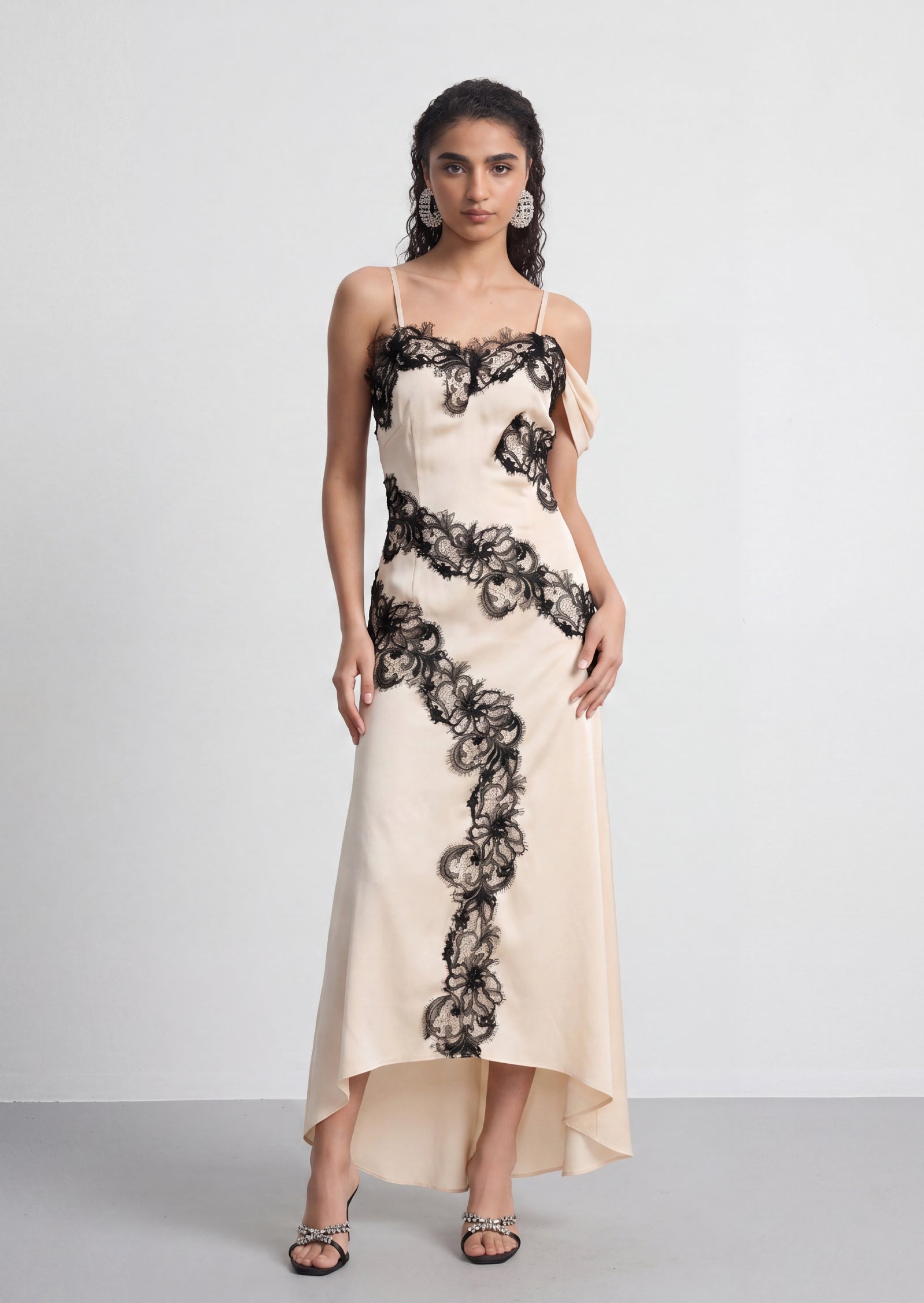 Dixie Lace Appliqués Maxi Dress