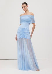 Slinky Off Shoulder Maxi Dress