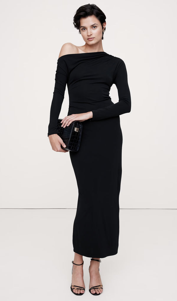 Knit Asymmetrical Hollow Midi Dress