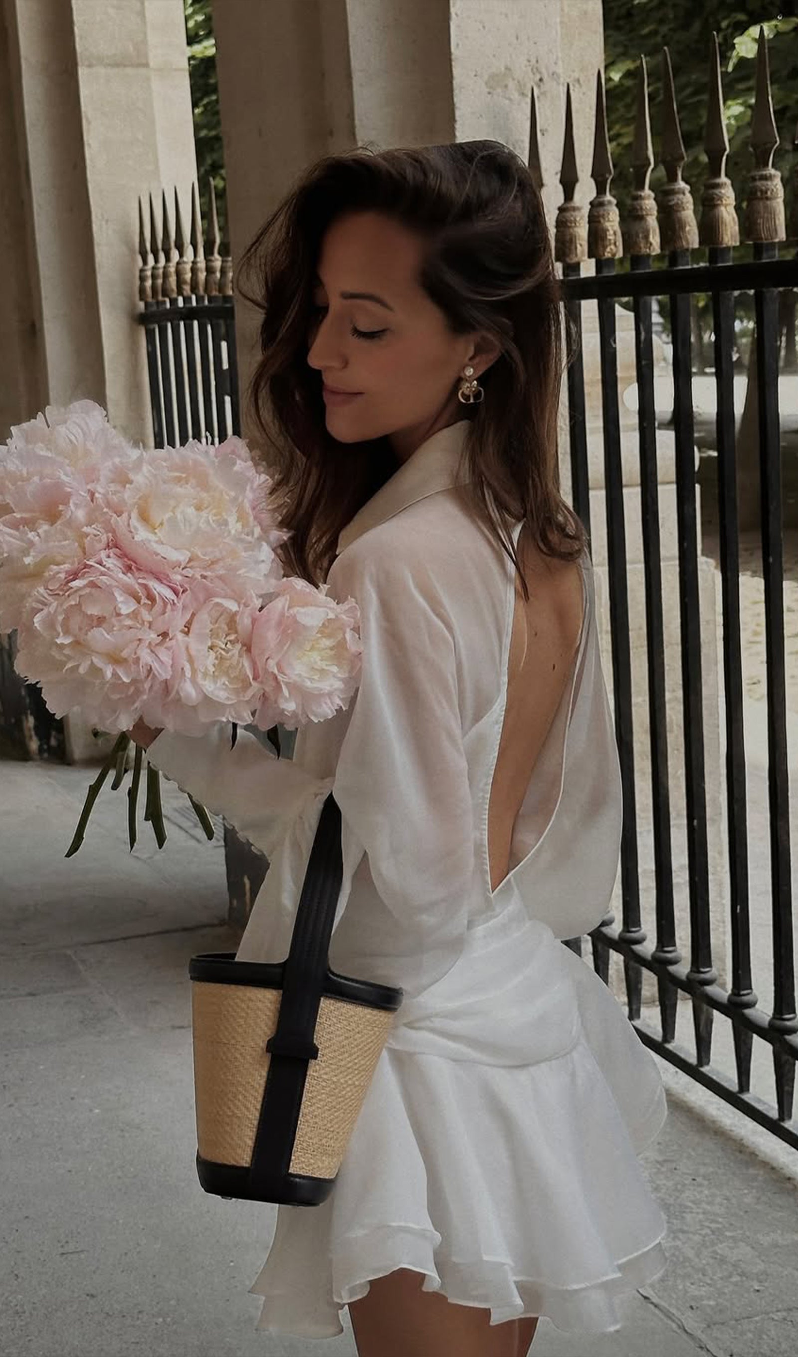Midikleid in A-Linie mit Blumenmuster und Laternenärmeln