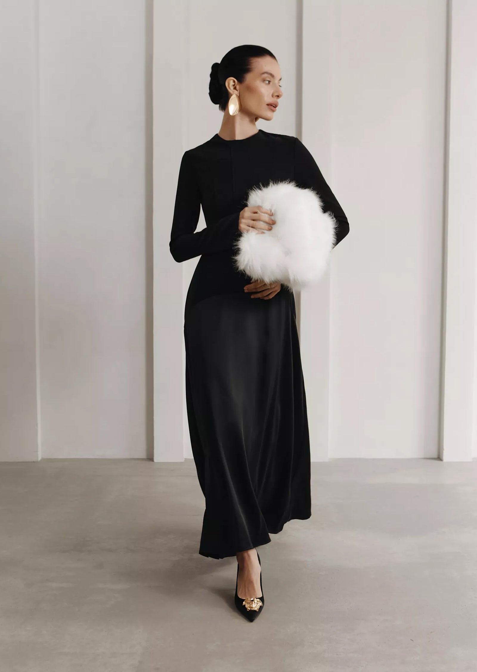 Knitted Satin Maxi Dress