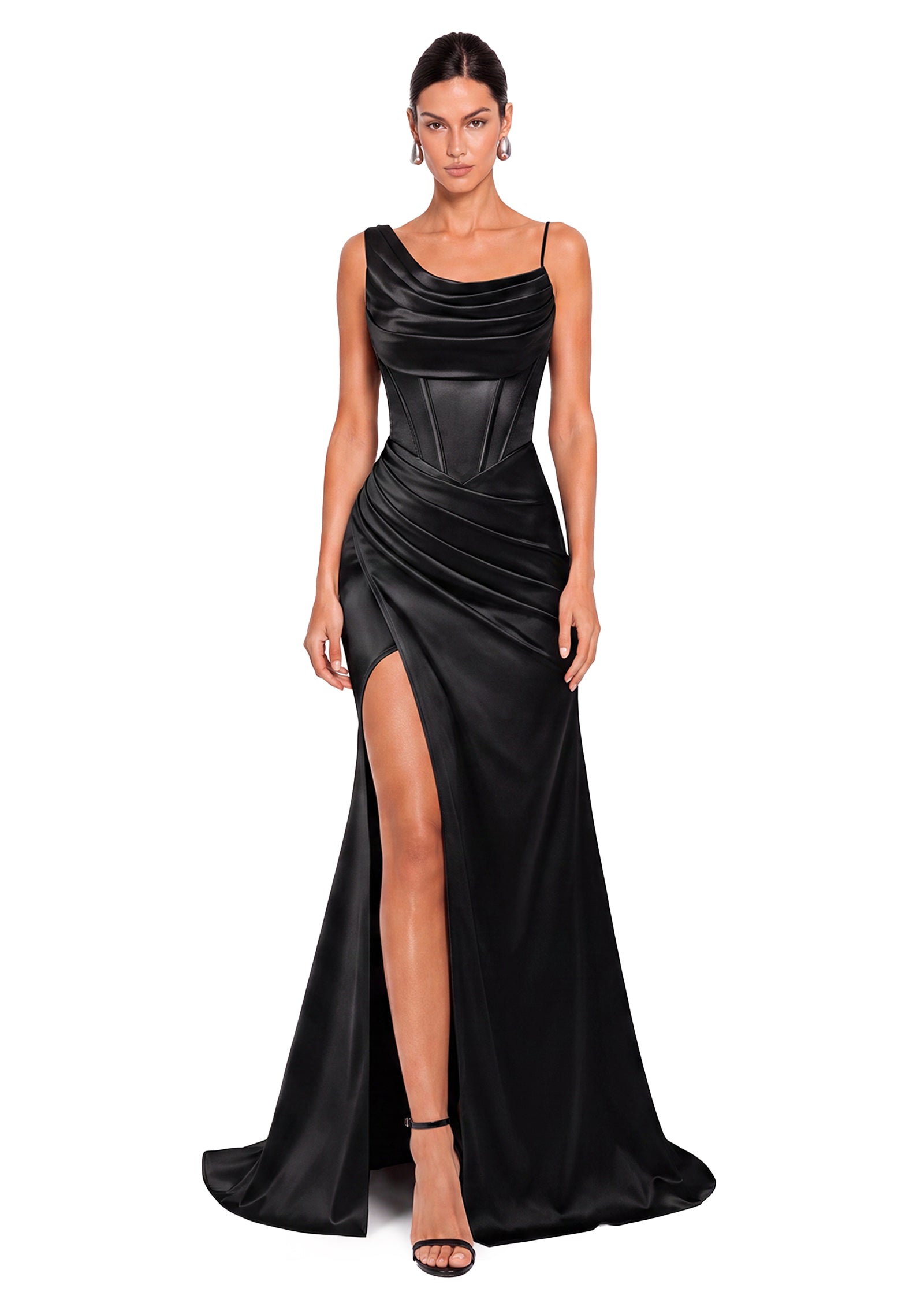 Midikleid in A-Linie mit Blumenmuster und Laternenärmeln