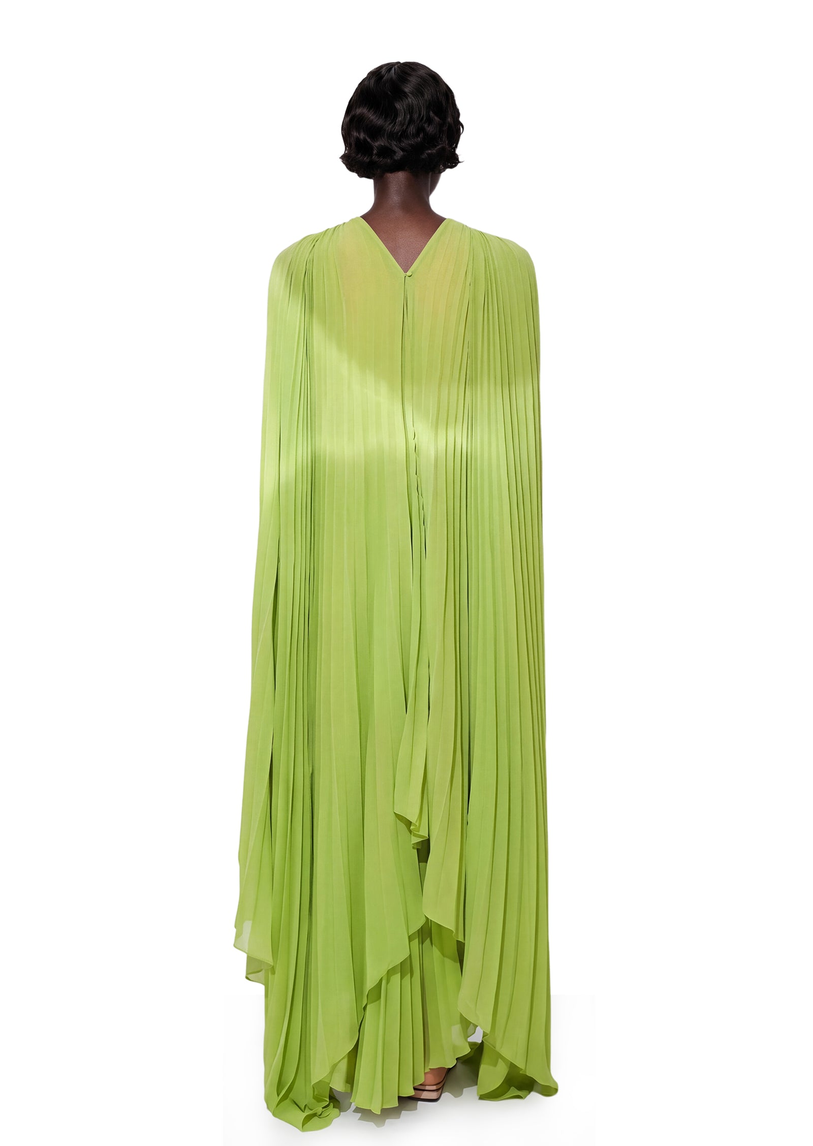 Midikleid in A-Linie mit Blumenmuster und Laternenärmeln