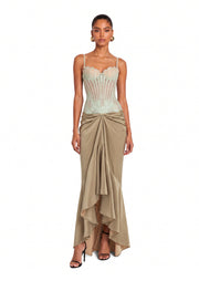 Kaif Lace Satin Maxi Dress