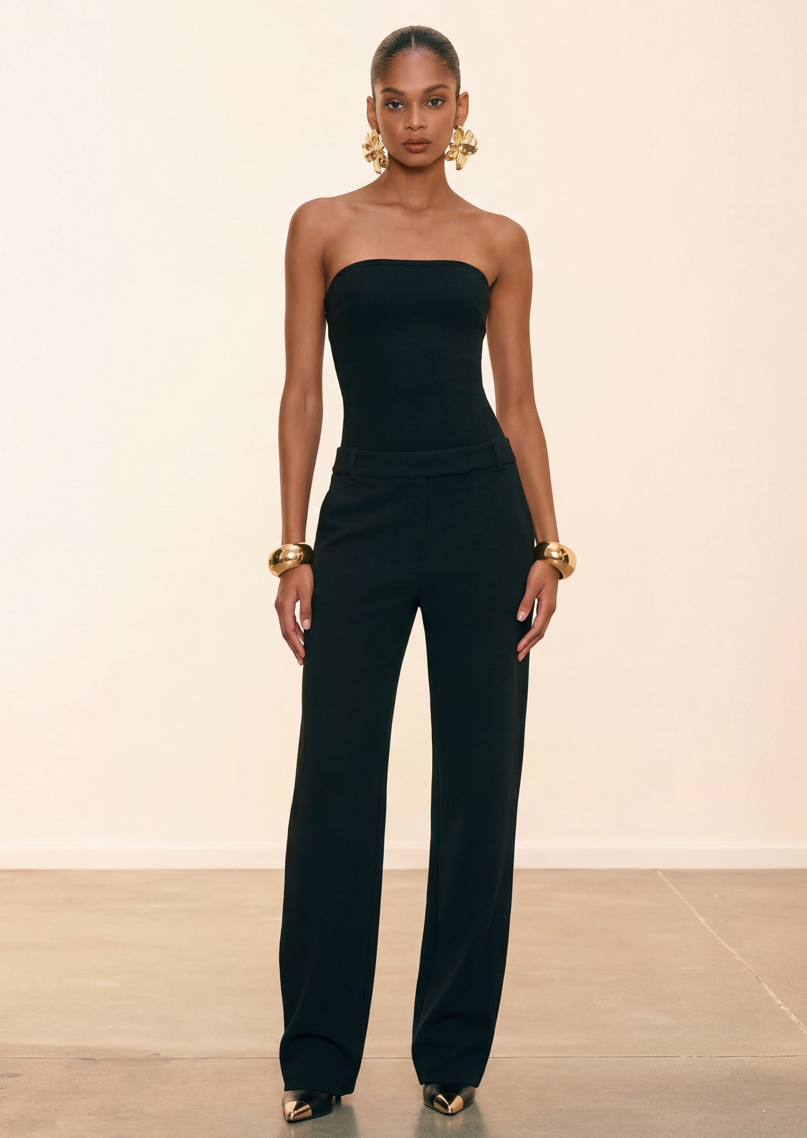 Helsa Crepe Jumpsuit In Black