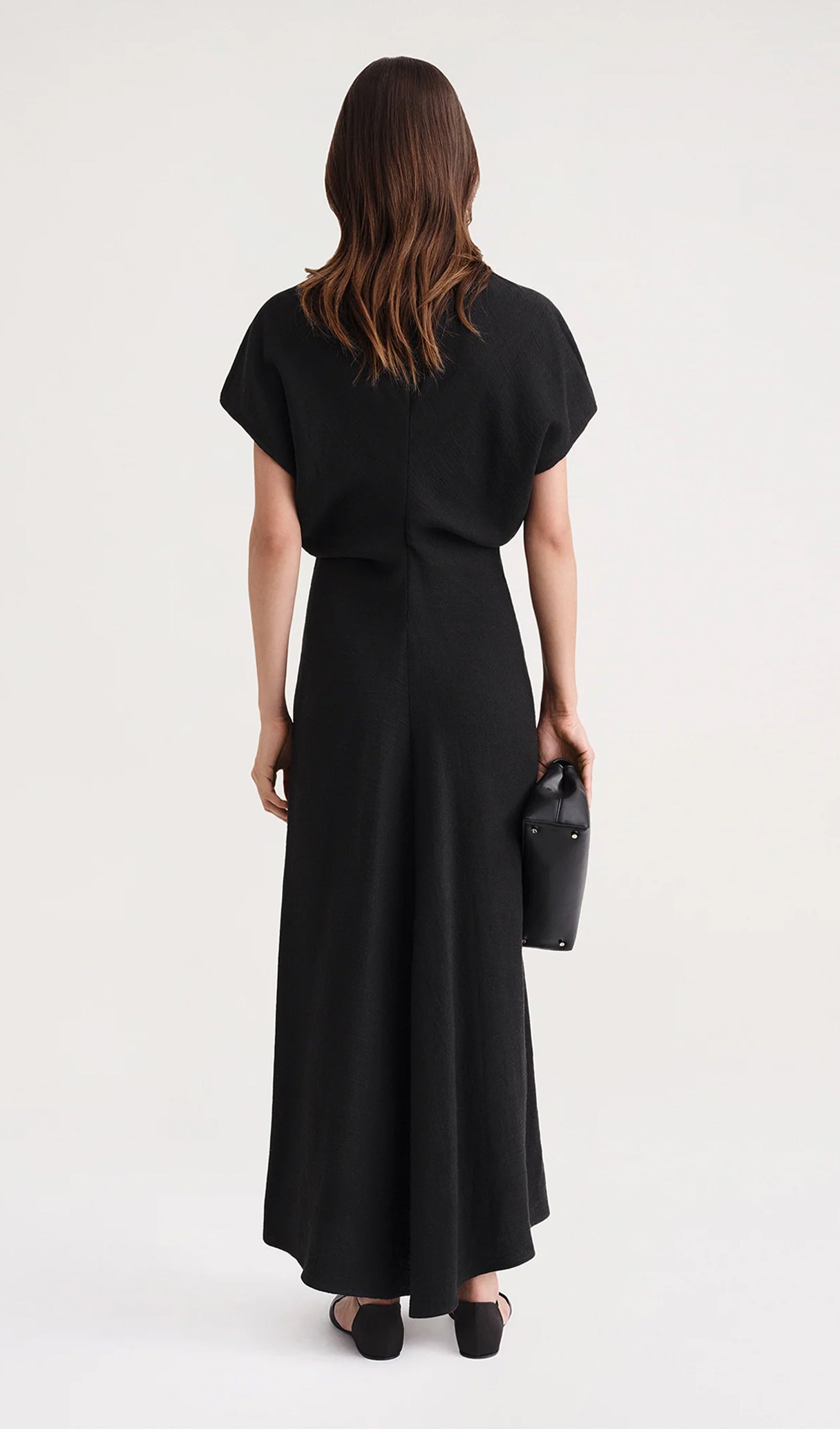 Midikleid in A-Linie mit Blumenmuster und Laternenärmeln
