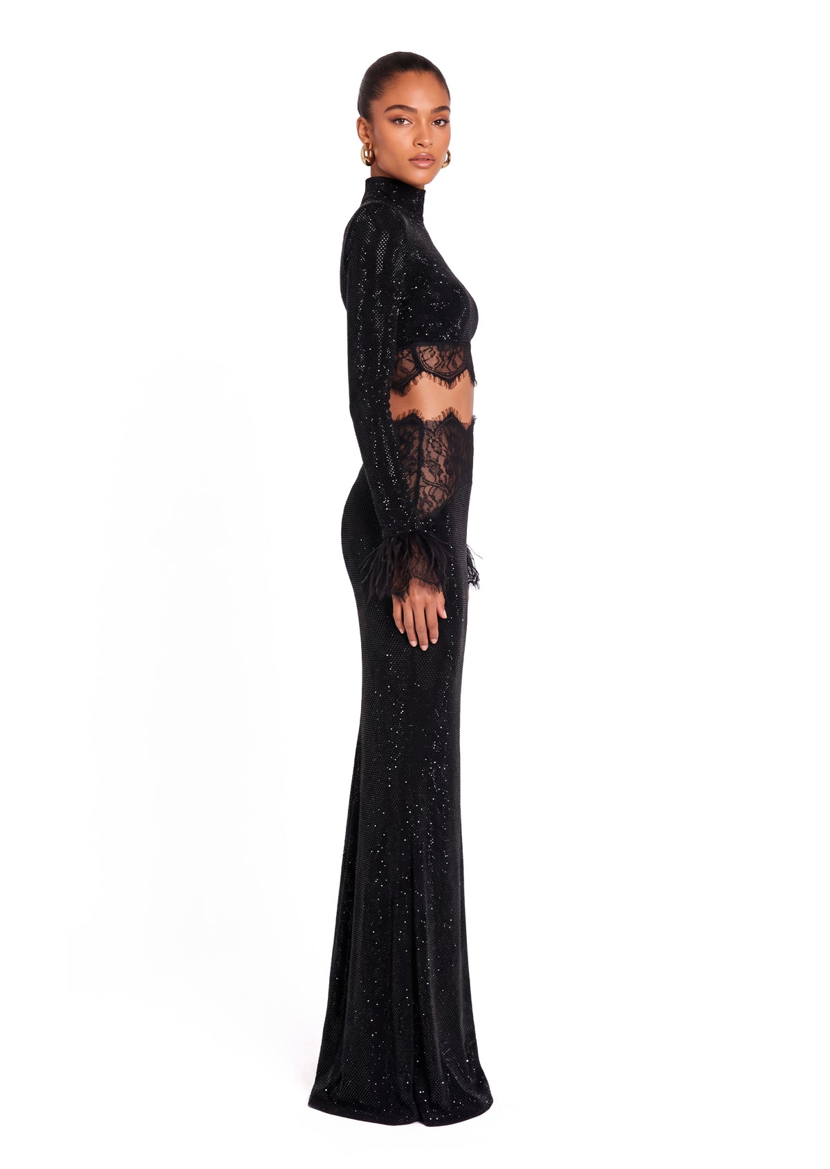 Yanis Cropped Top & Skirt Lace Set