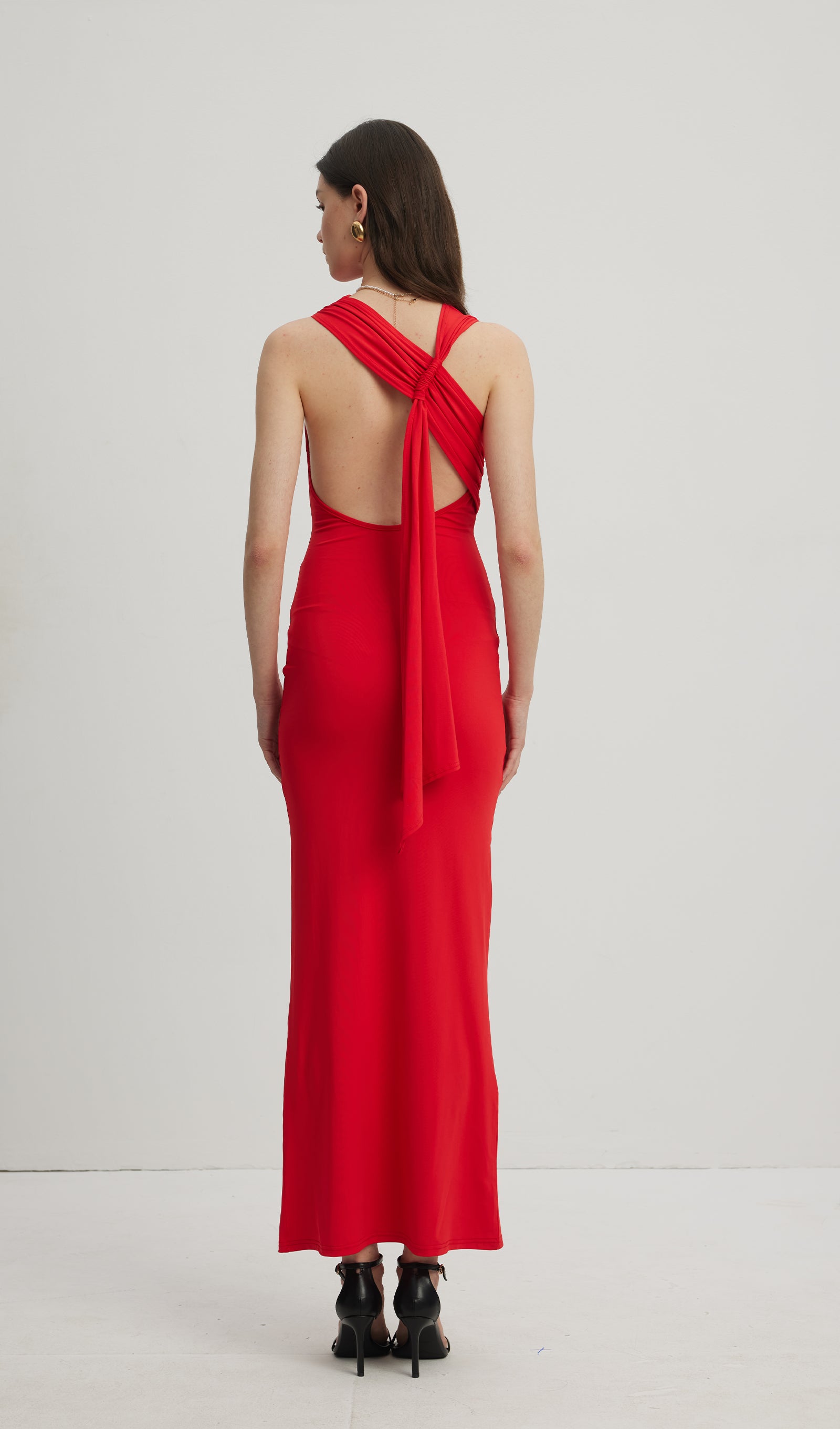 Midikleid in A-Linie mit Blumenmuster und Laternenärmeln