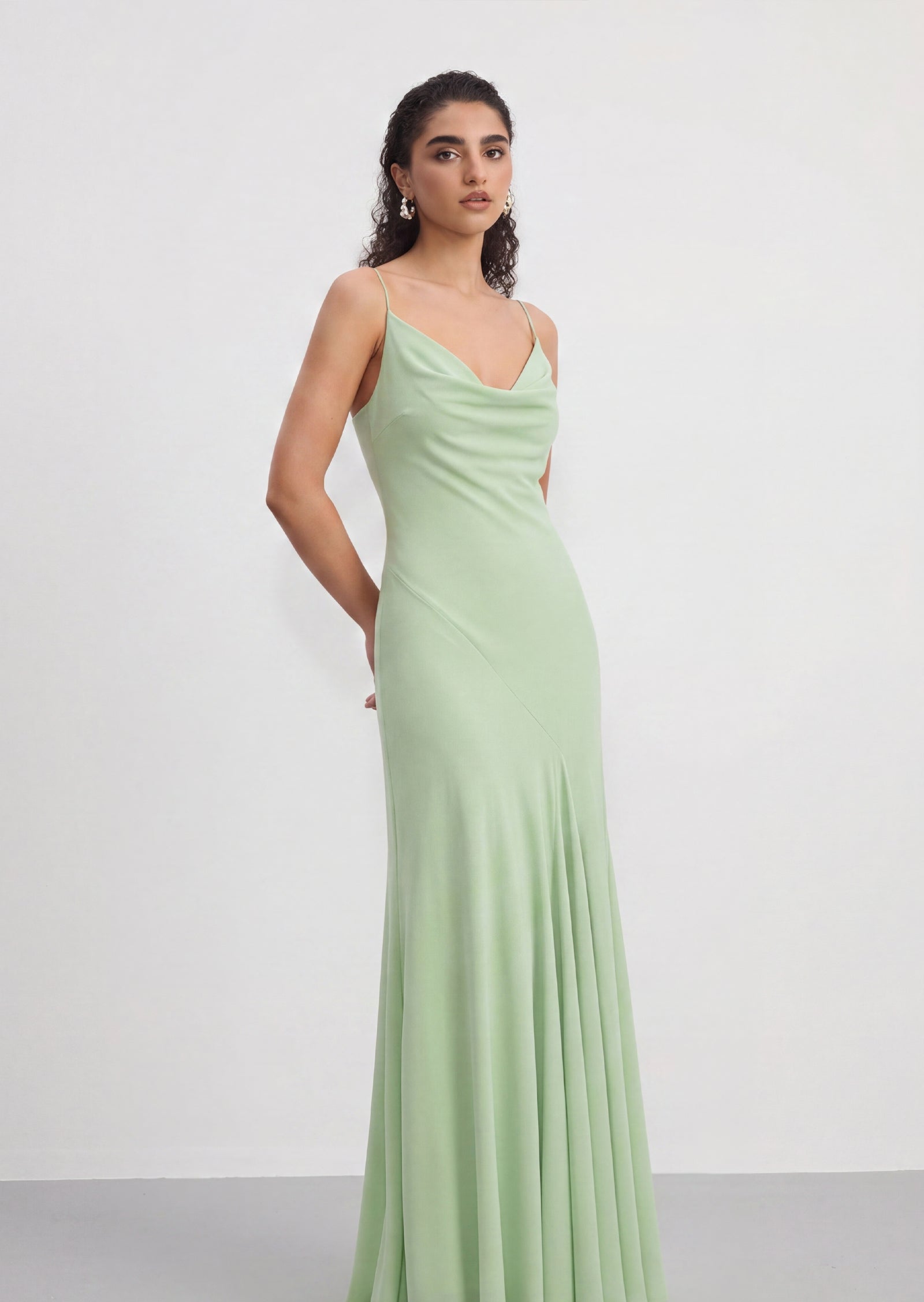Vilma Chiffon Maxi Dress In Sage