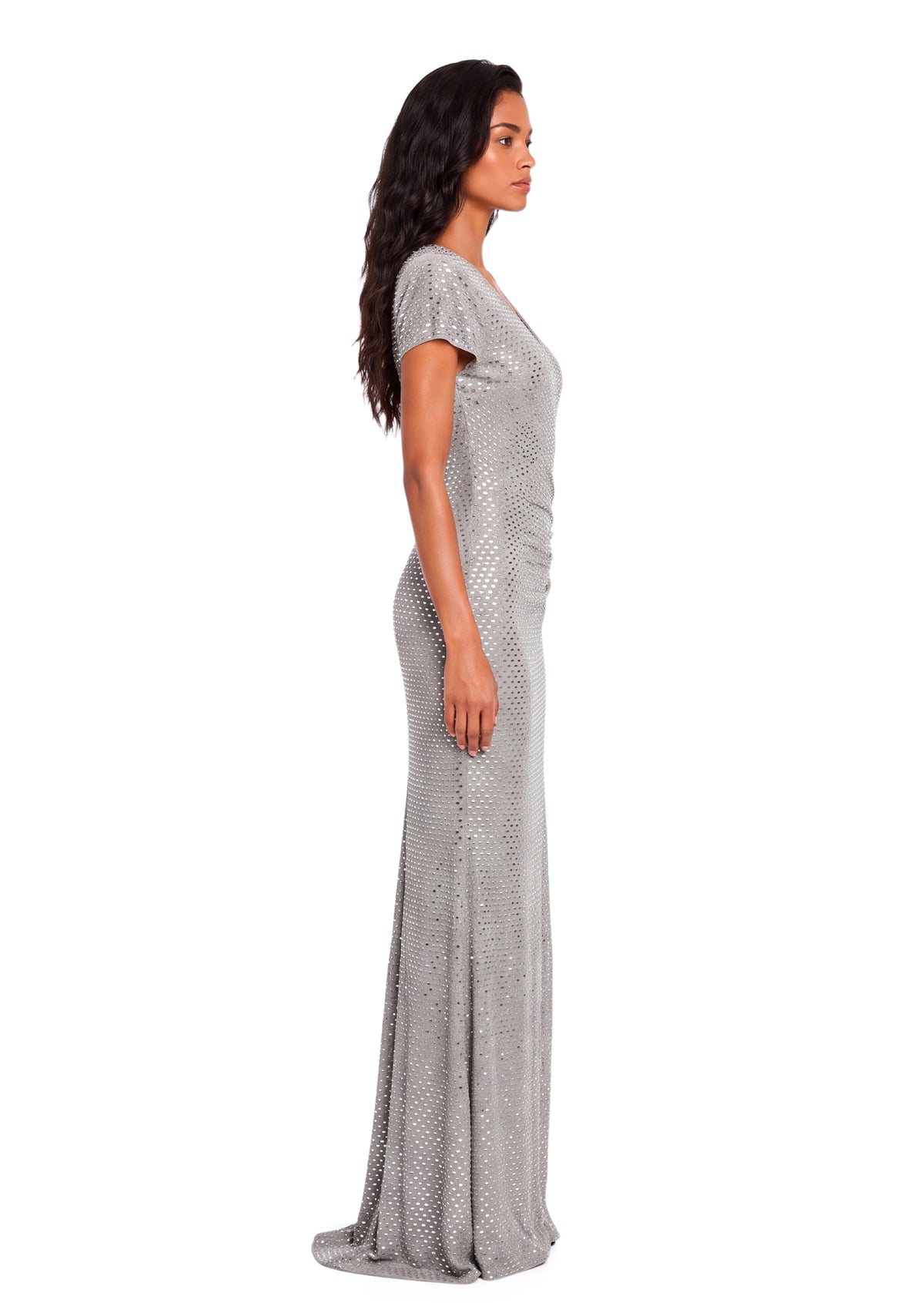 Eara Short Sleeve Sequin Maxi Dress