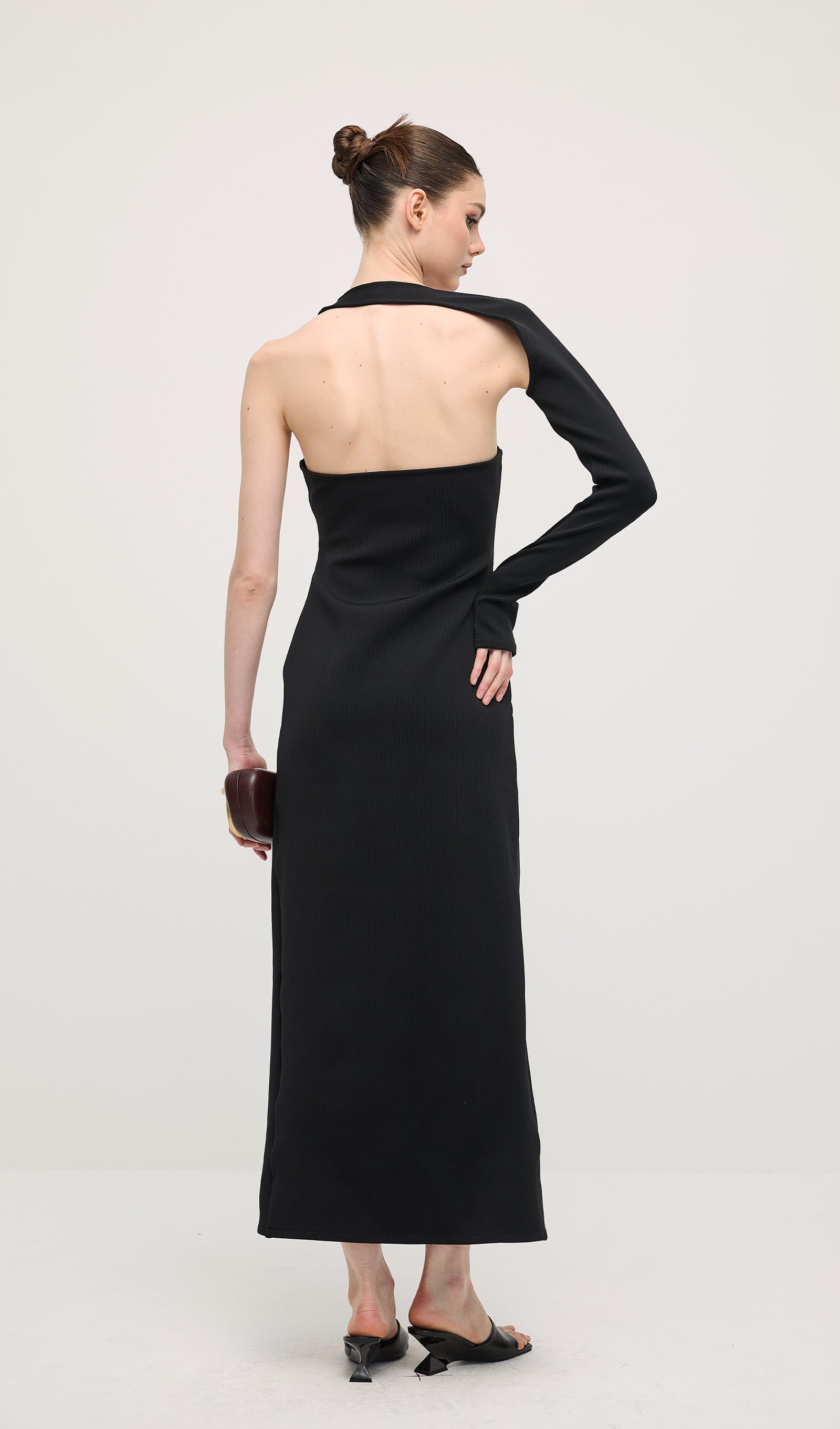 Midikleid in A-Linie mit Blumenmuster und Laternenärmeln