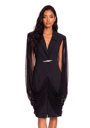 Yannis Pleated Midi Blazer Dress