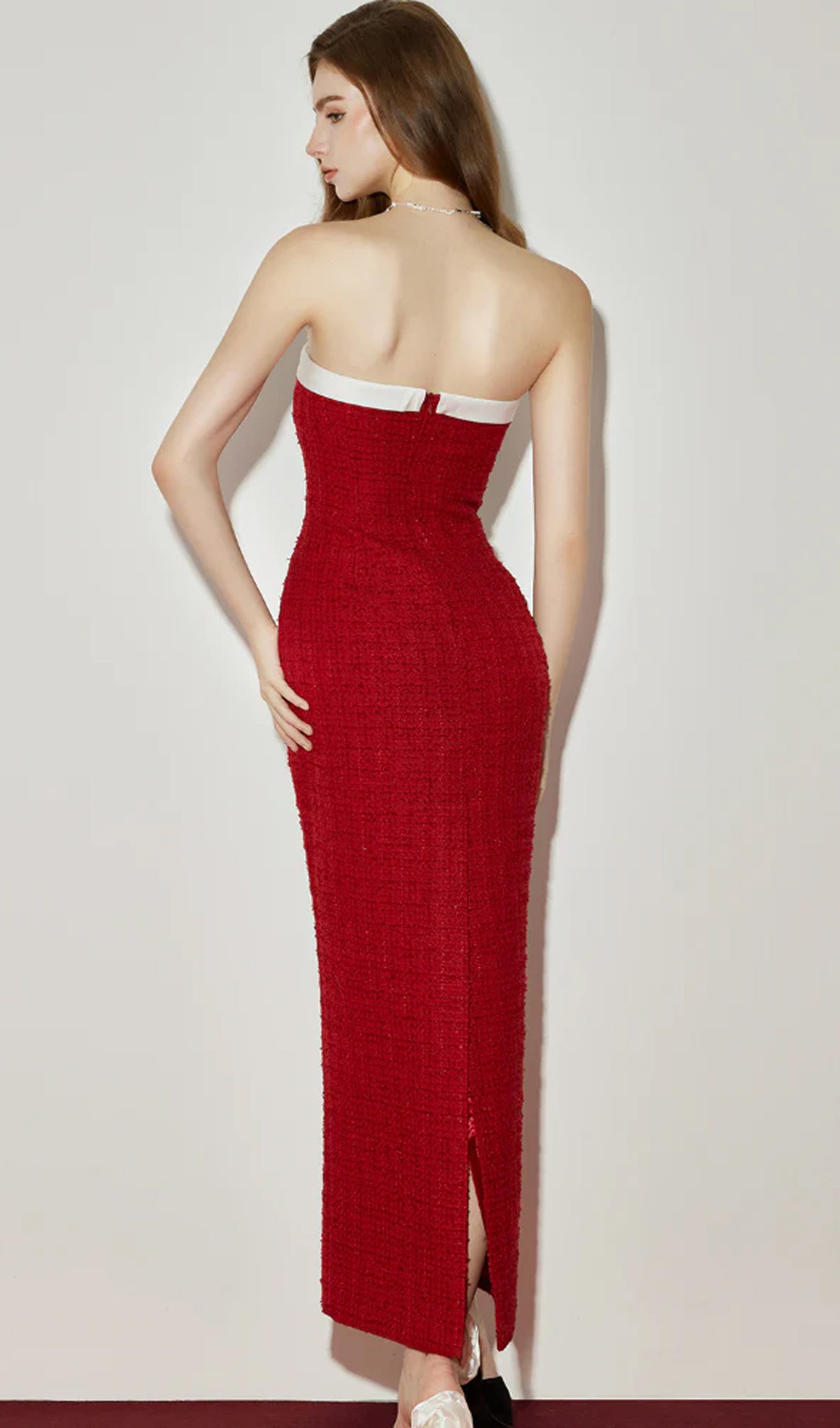 Midikleid in A-Linie mit Blumenmuster und Laternenärmeln
