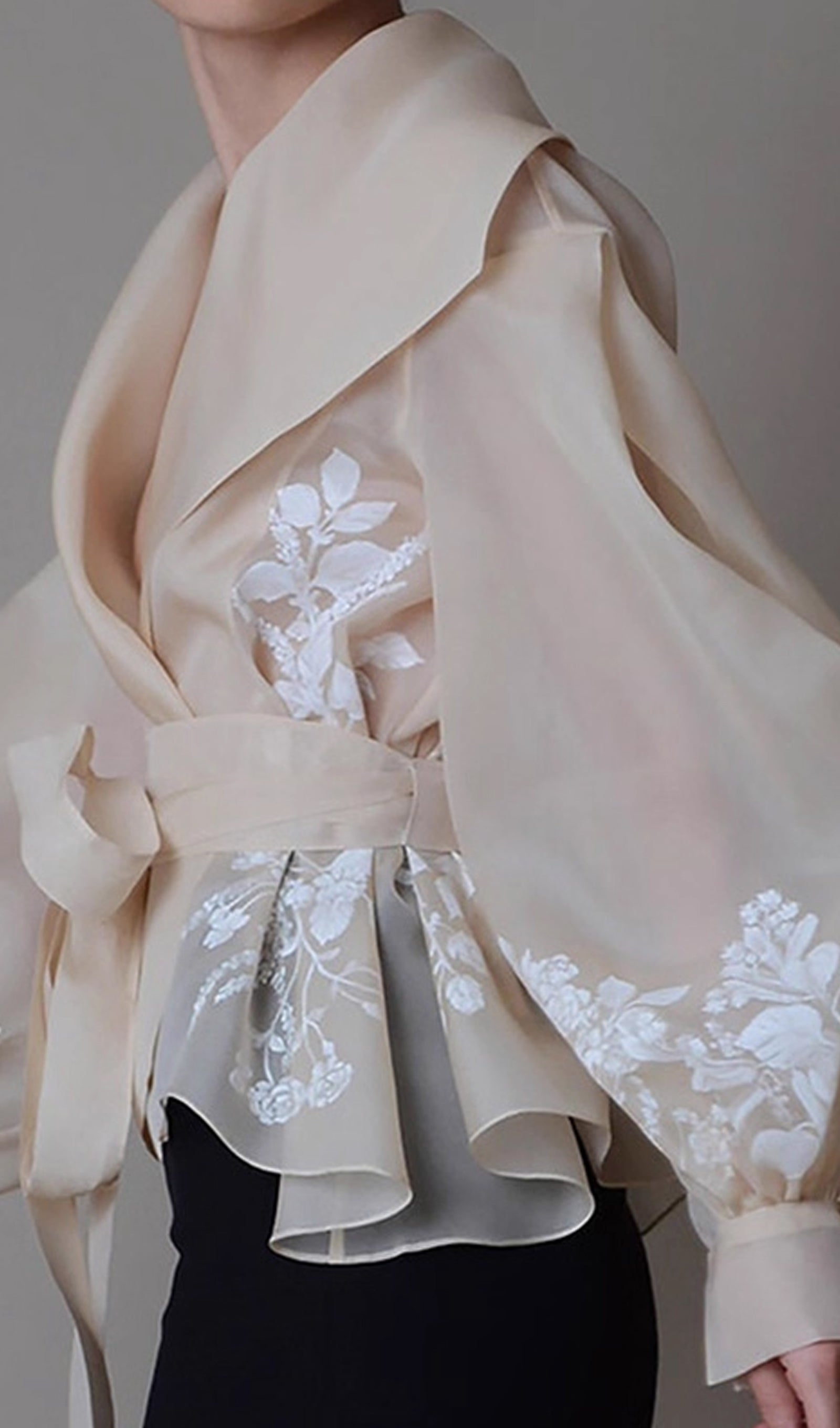 Tulle Jacquard Tie Shirt