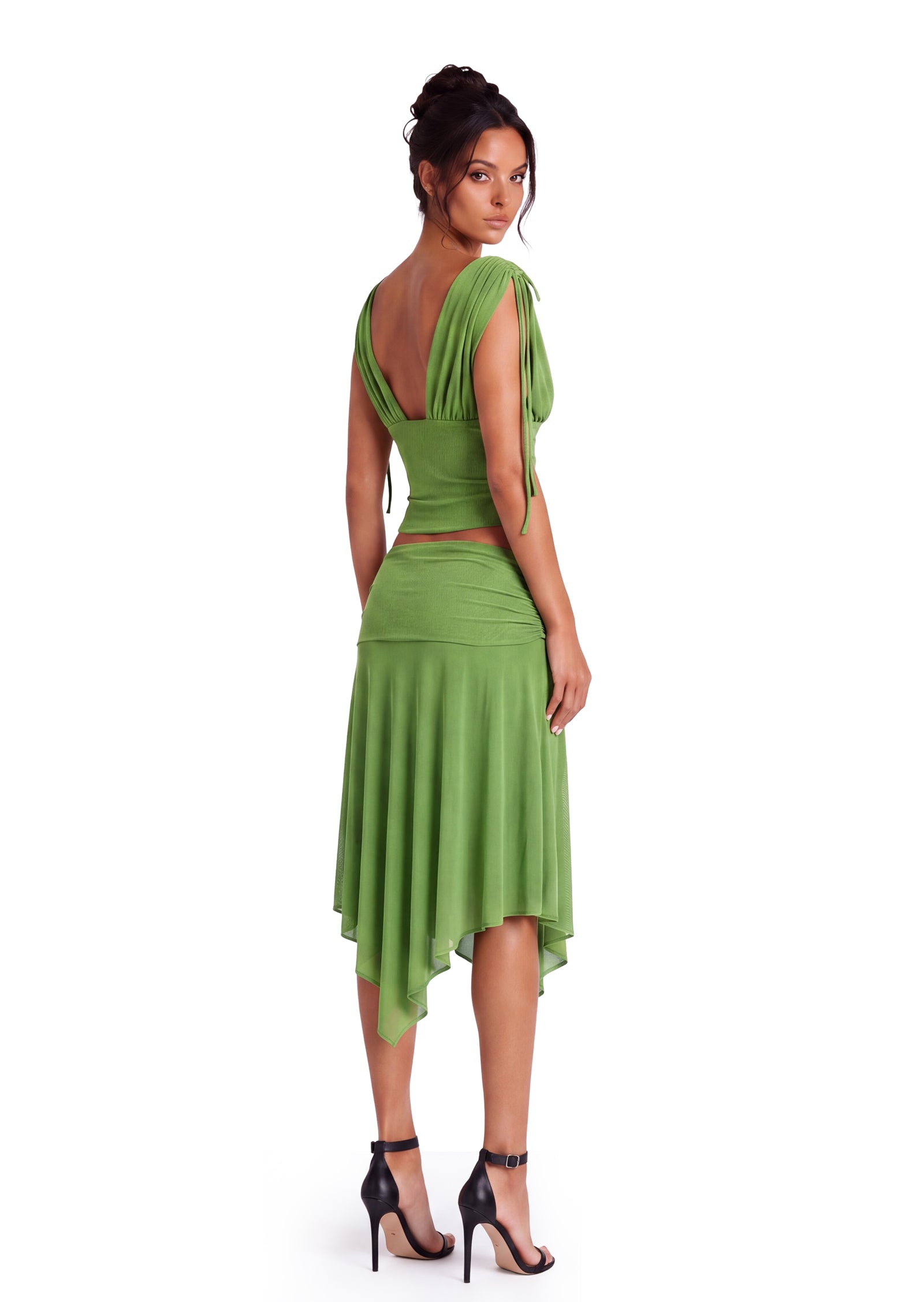Gaius Deep V Neck Top & Skirt Set