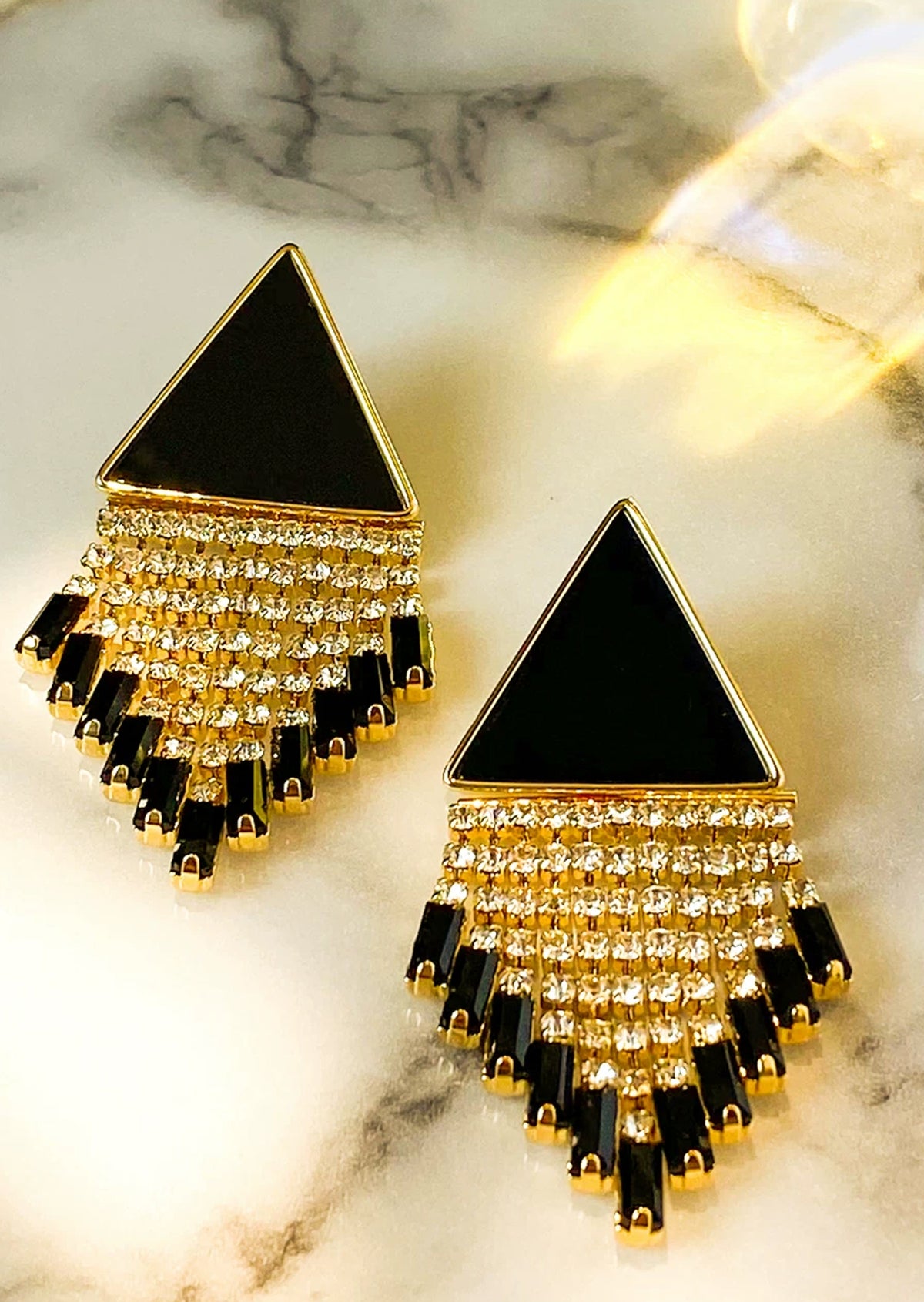 Yori Full Diamond Tassel Earrings