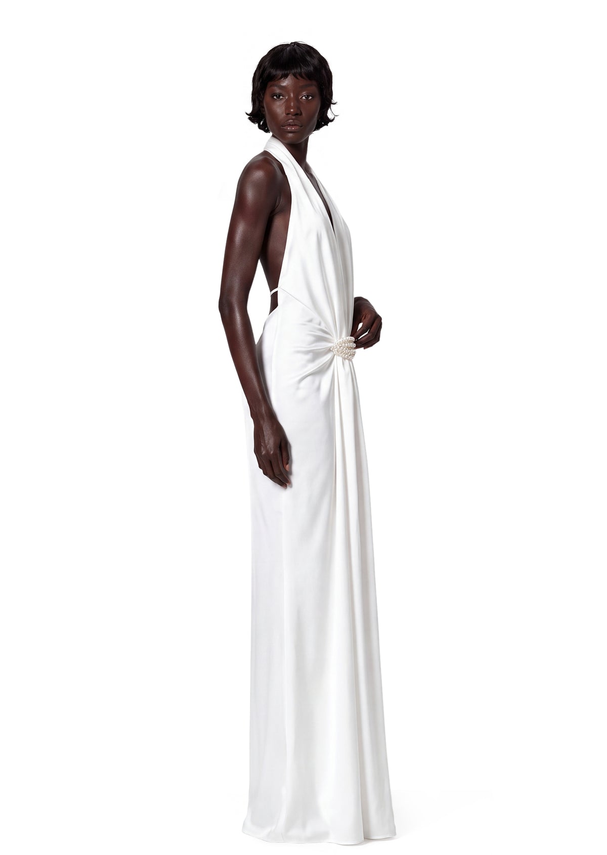 Midikleid in A-Linie mit Blumenmuster und Laternenärmeln
