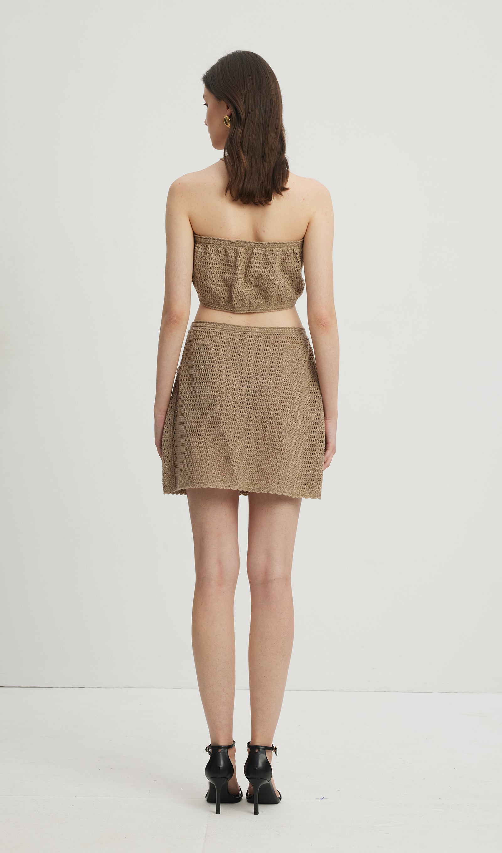 Midikleid in A-Linie mit Blumenmuster und Laternenärmeln