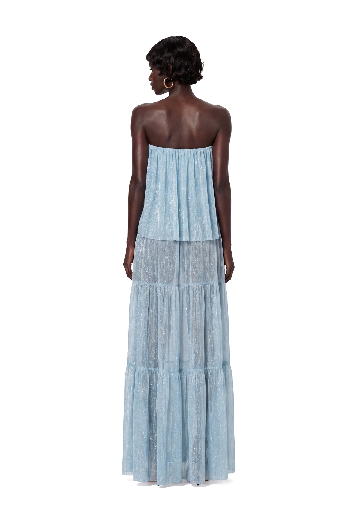Midikleid in A-Linie mit Blumenmuster und Laternenärmeln