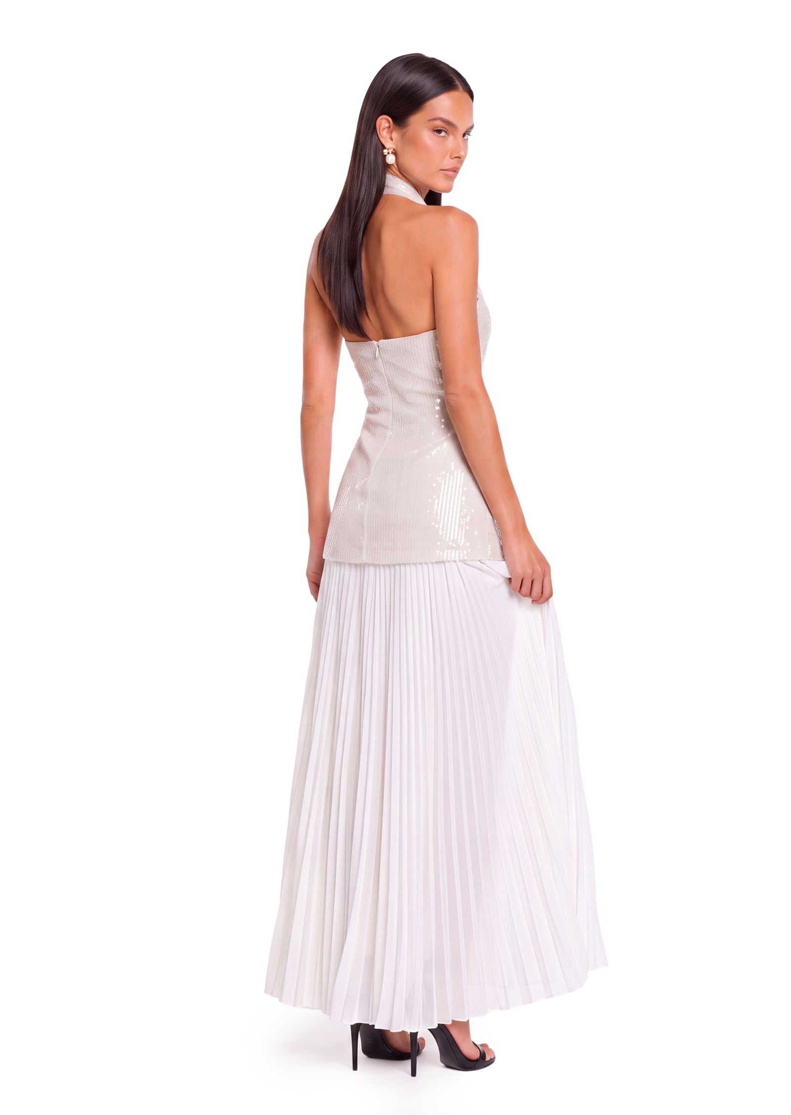 Aalilyanna Halter Neck Backless Maxi Dress