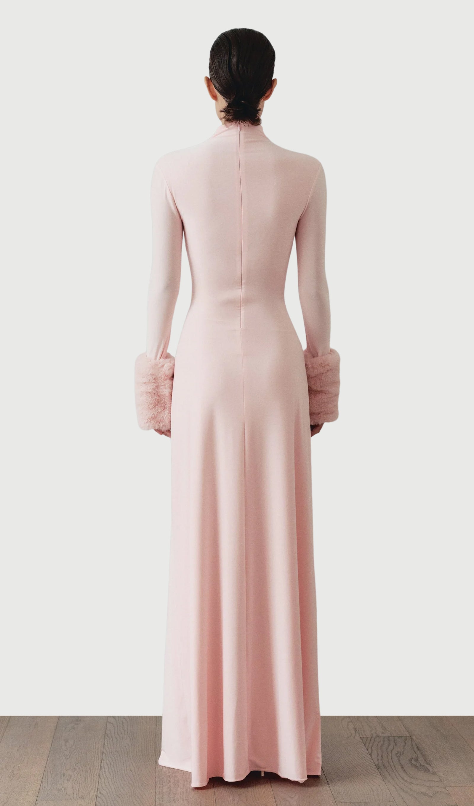 Midikleid in A-Linie mit Blumenmuster und Laternenärmeln