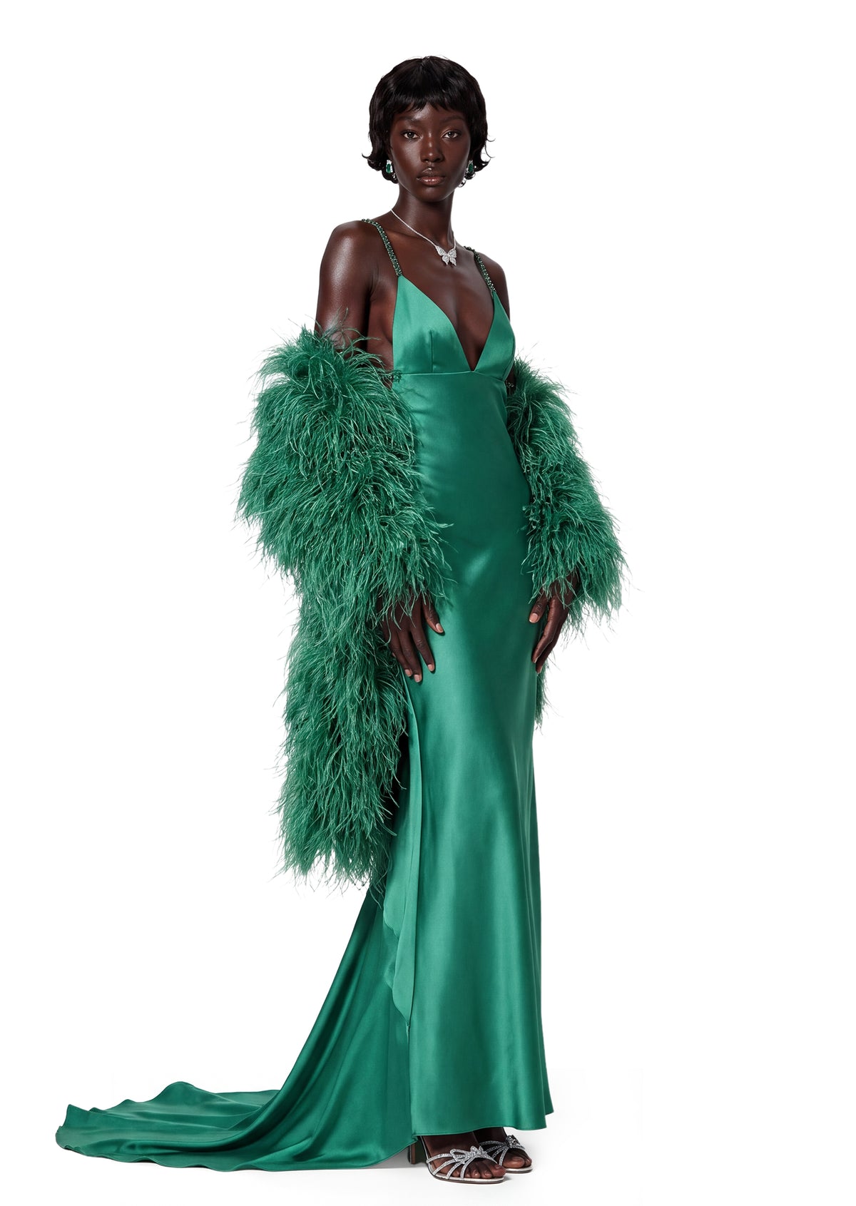 Zaneta Open Back Satin Maxi Dress