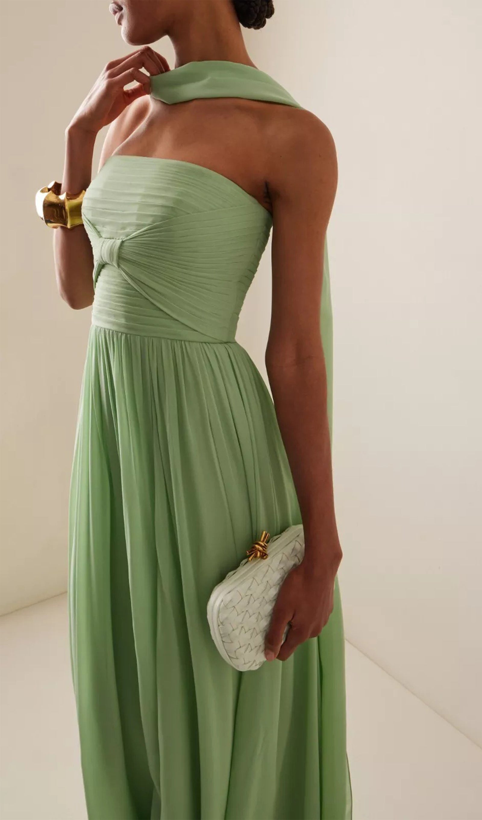 Midikleid in A-Linie mit Blumenmuster und Laternenärmeln