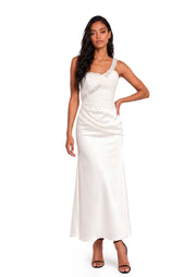 Midikleid in A-Linie mit Blumenmuster und Laternenärmeln
