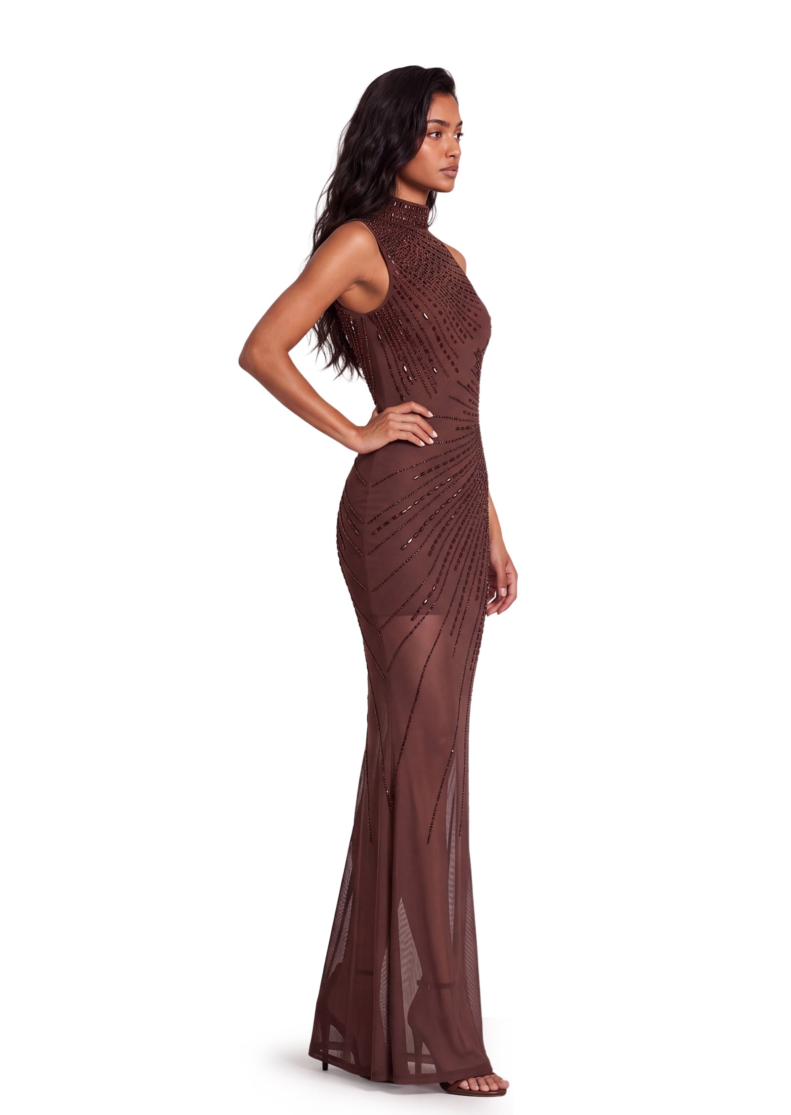 Wanahton Sleeveless Maxi Dress In Brown